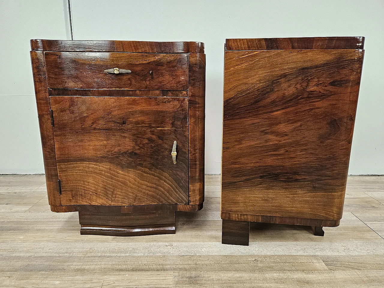 Art Deco mahogany burl nightstands 3