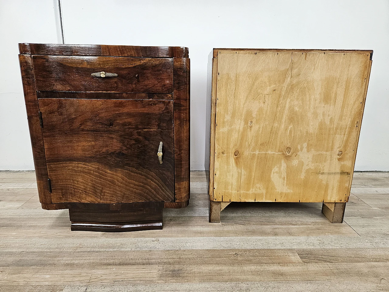 Art Deco mahogany burl nightstands 4