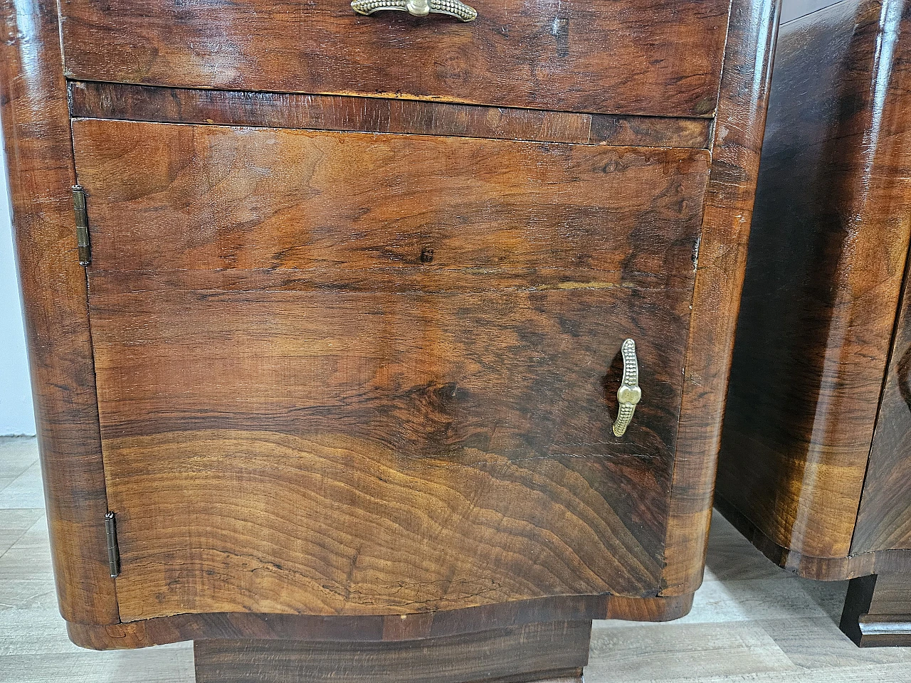 Art Deco mahogany burl nightstands 18