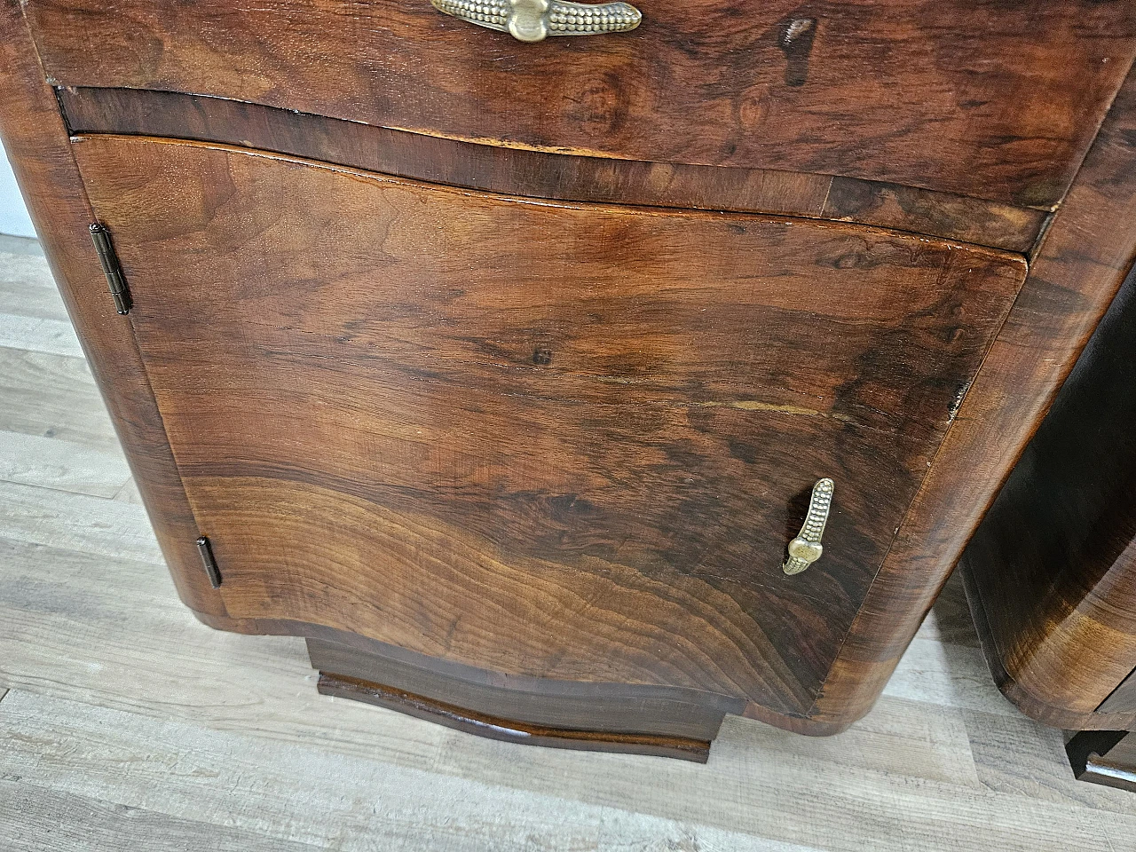 Art Deco mahogany burl nightstands 19