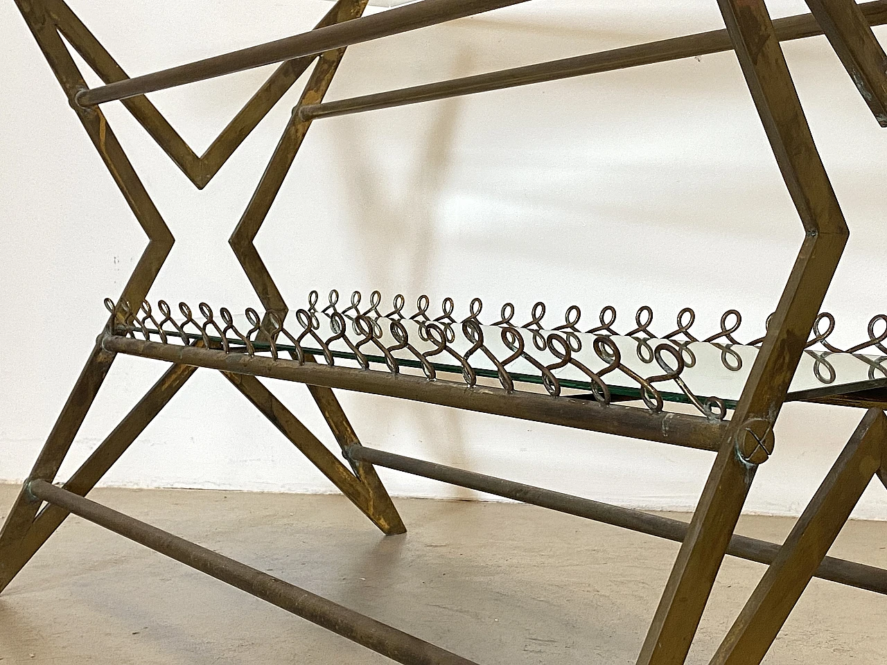 Brass and glass coffee table, 1950s 4