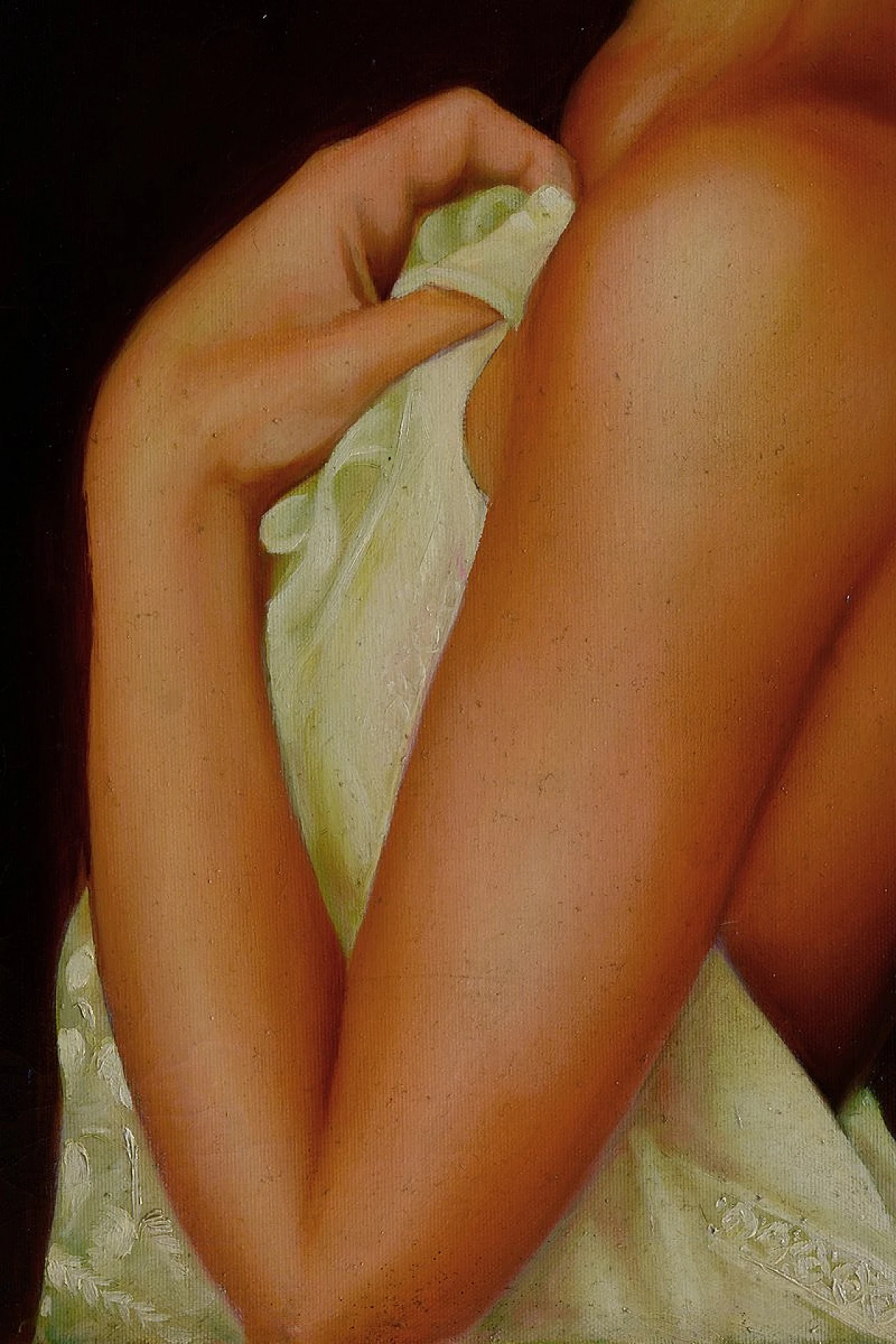 Portrait of a Girl by Luigi Aquino, oil on canvas, 1980s 5