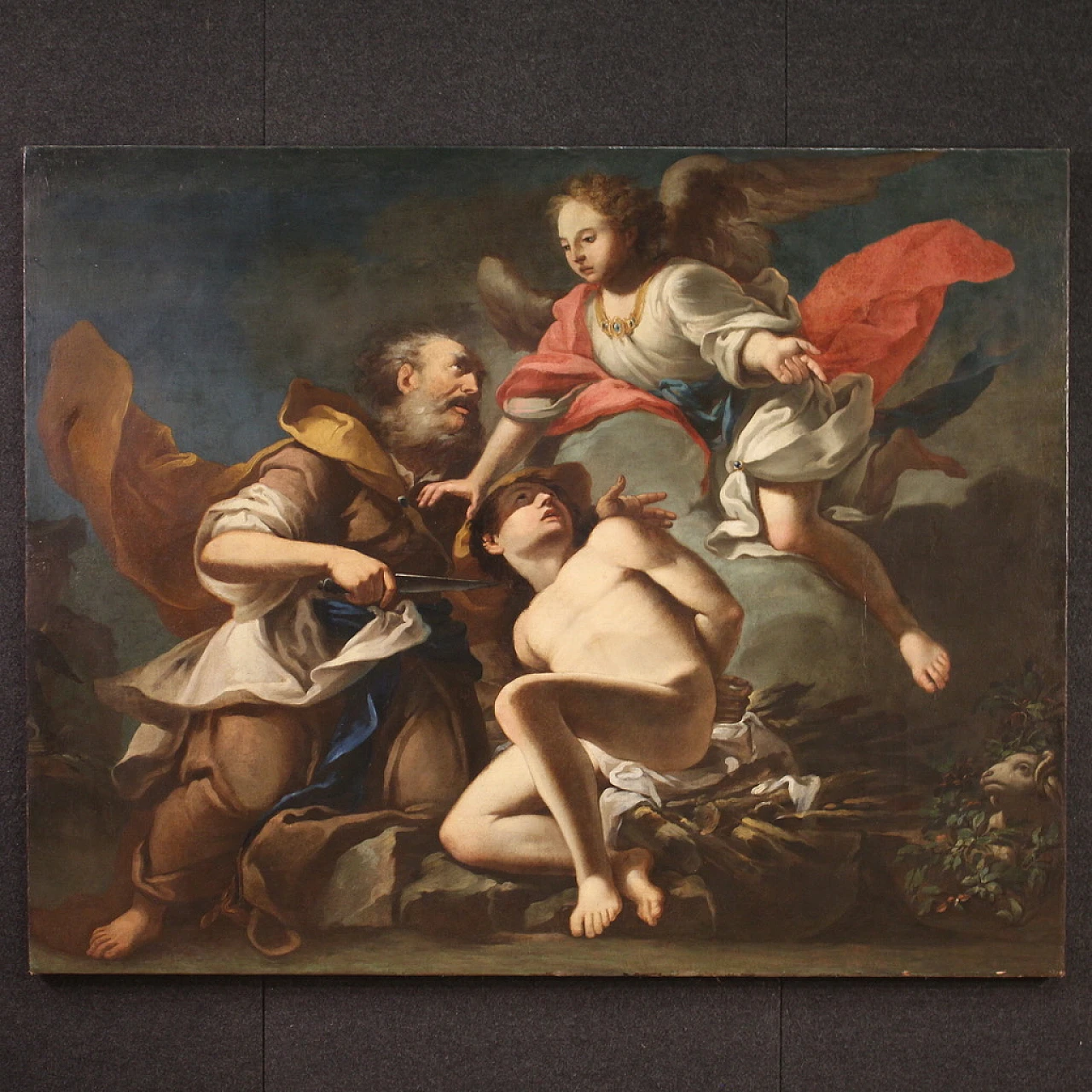 The Sacrifice of Isaac, large Baroque oil painting, 17th century 2