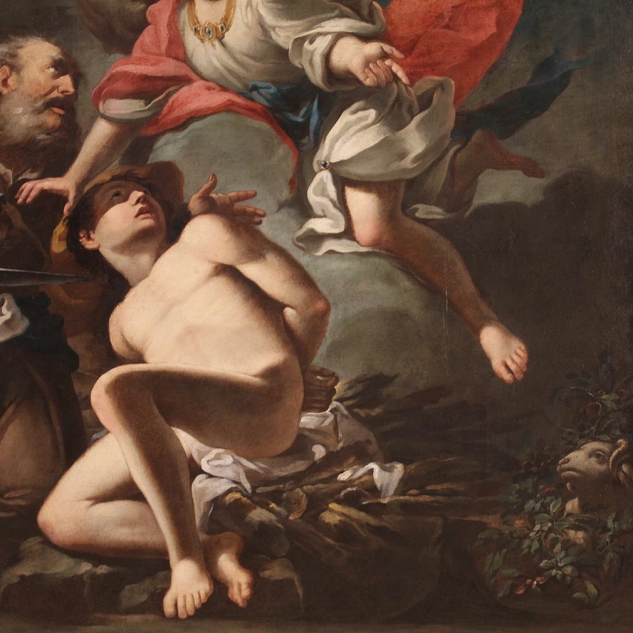 The Sacrifice of Isaac, large Baroque oil painting, 17th century 5