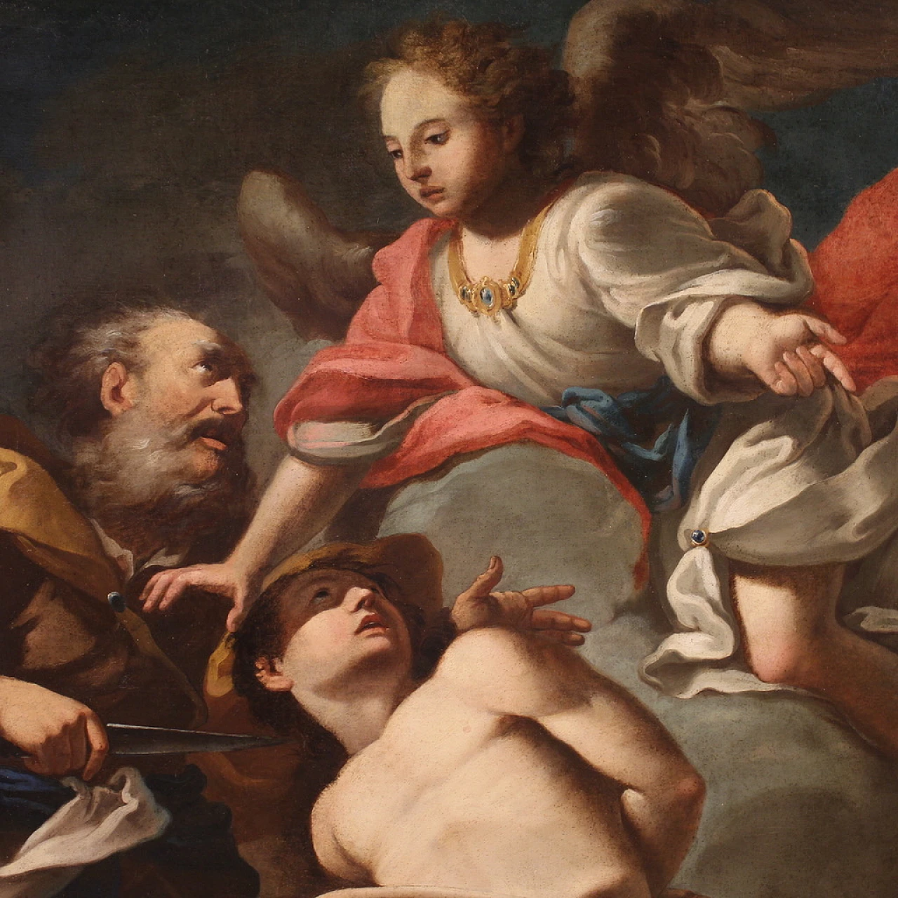 The Sacrifice of Isaac, large Baroque oil painting, 17th century 9