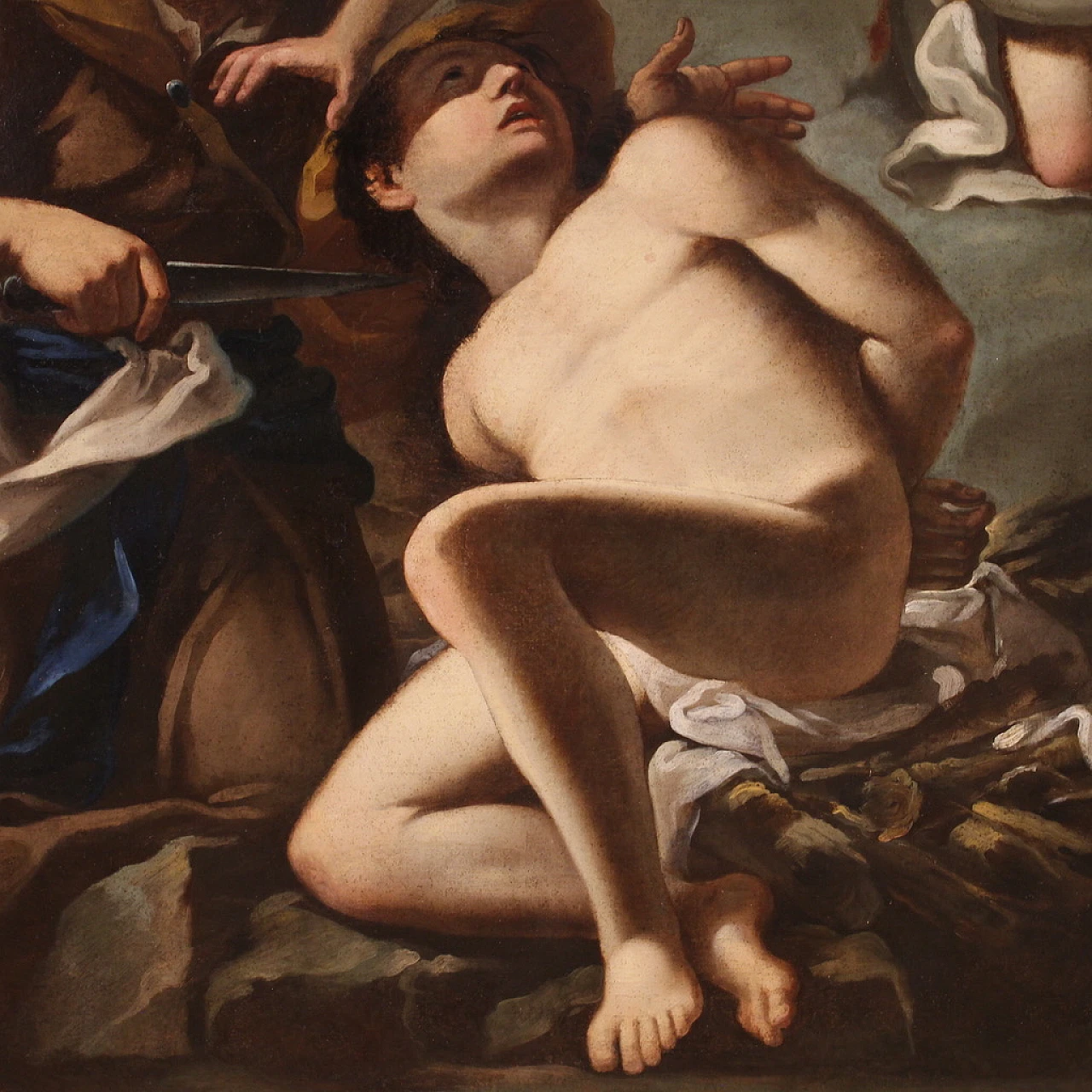 The Sacrifice of Isaac, large Baroque oil painting, 17th century 14