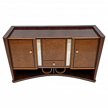 Art Decò Italian Walnut and Maple Sideboard, 1930s