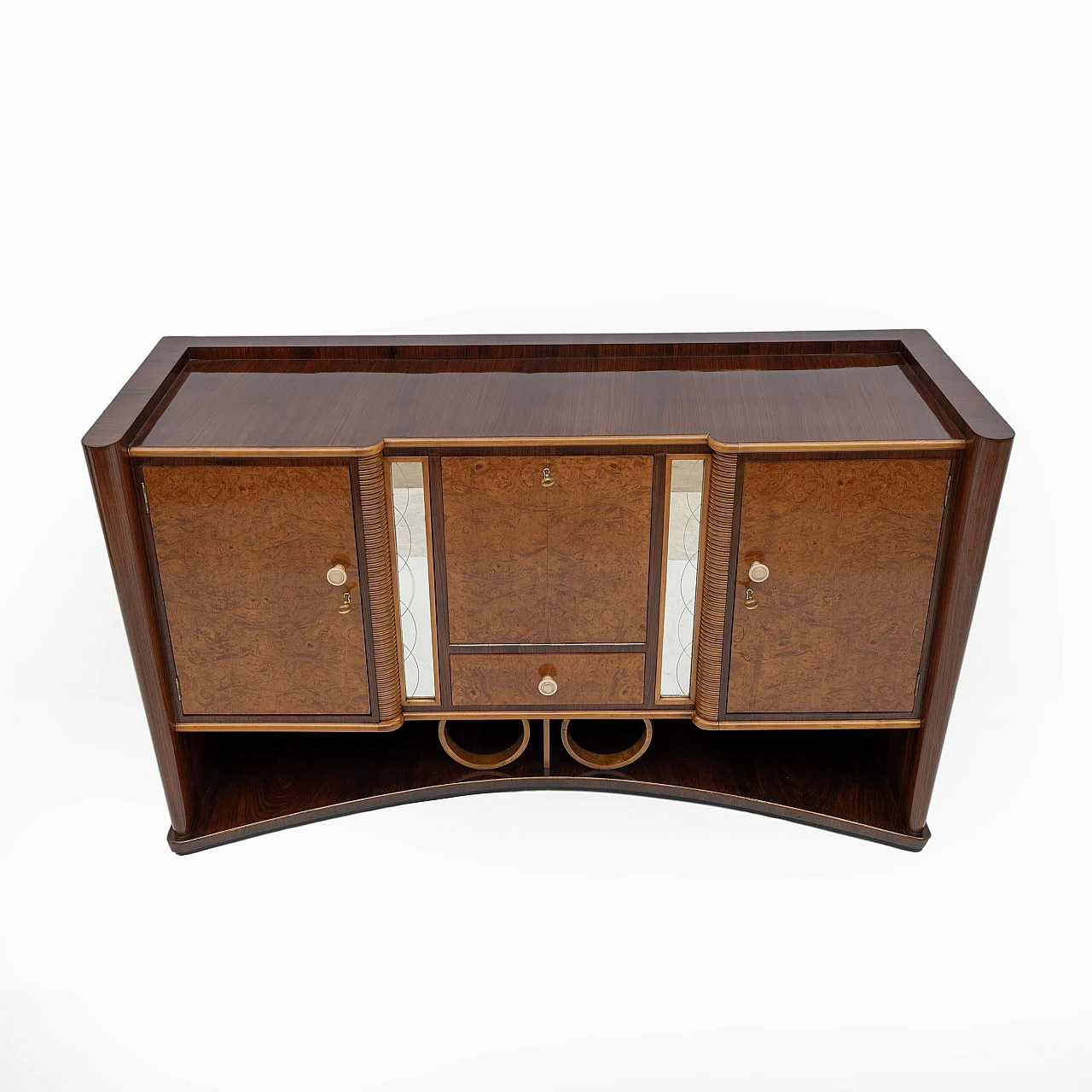 Art Decò Italian Walnut and Maple Sideboard, 1930s 6