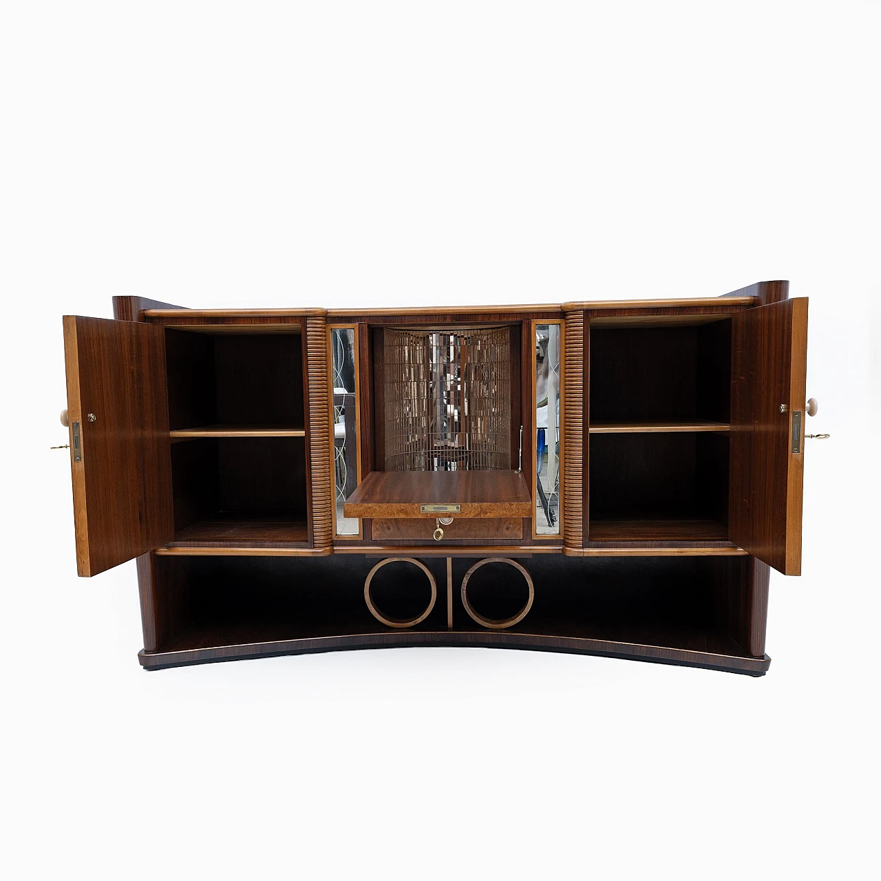 Art Decò Italian Walnut and Maple Sideboard, 1930s 8