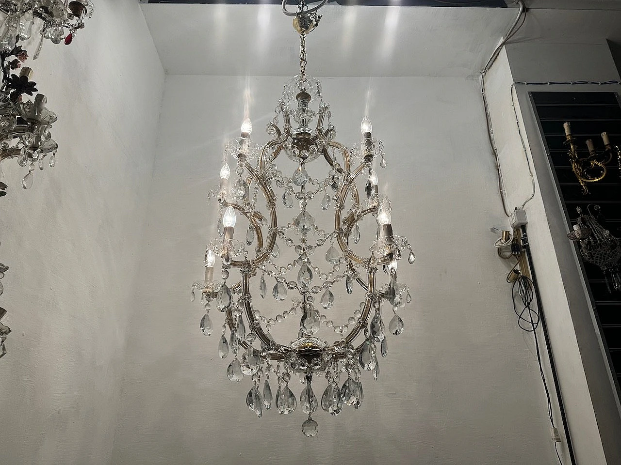 Large Crystal Murano Chandeliers Maria Teresa Set of 2 2