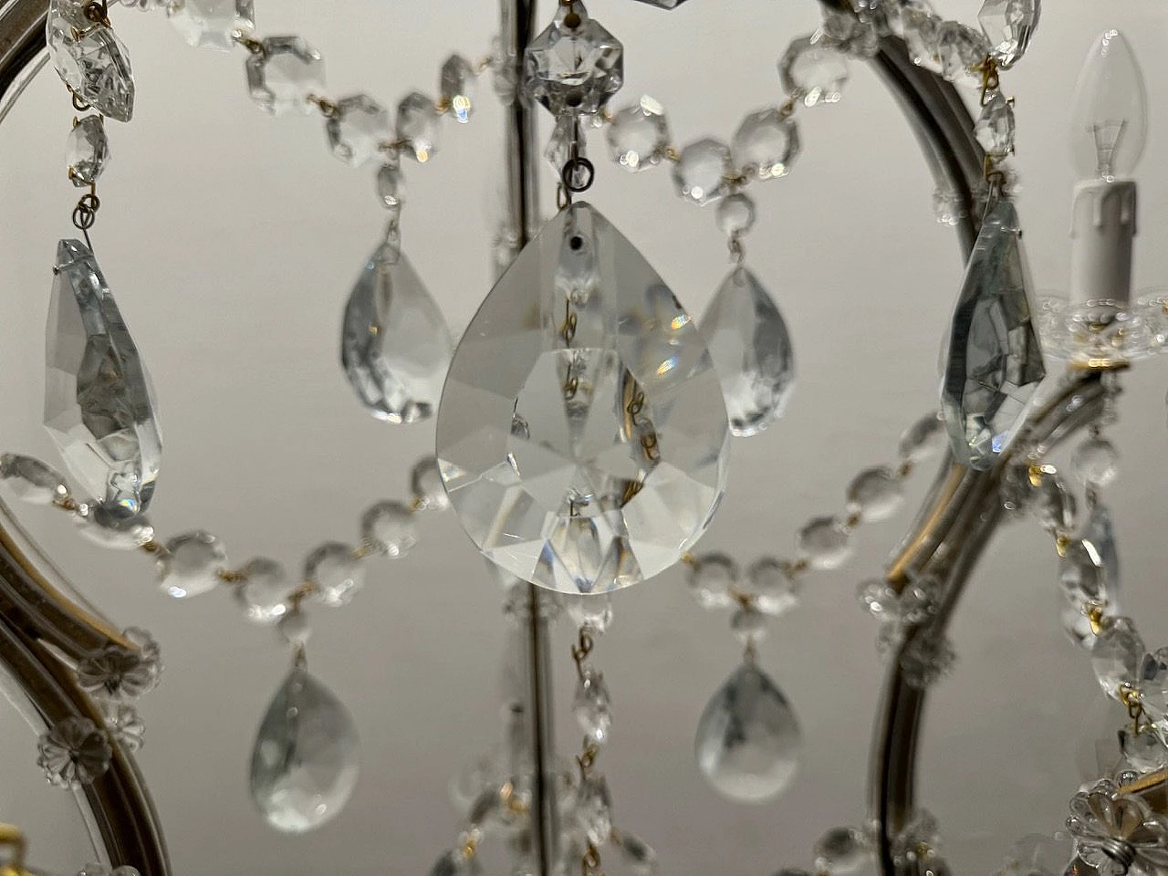 Large Crystal Murano Chandeliers Maria Teresa Set of 2 7