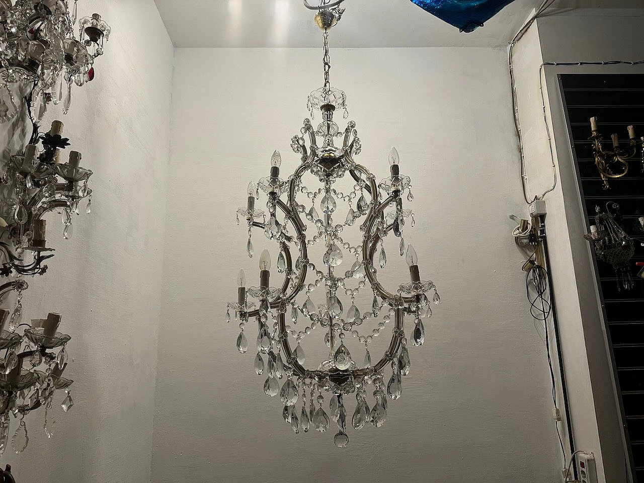 Large Crystal Murano Chandeliers Maria Teresa Set of 2 8