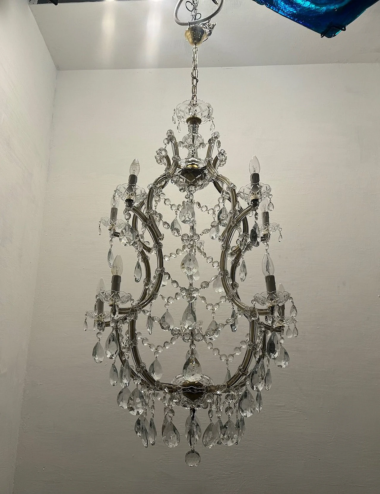 Large Crystal Murano Chandeliers Maria Teresa Set of 2 9