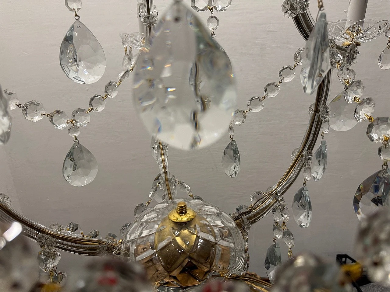 Large Crystal Murano Chandeliers Maria Teresa Set of 2 12