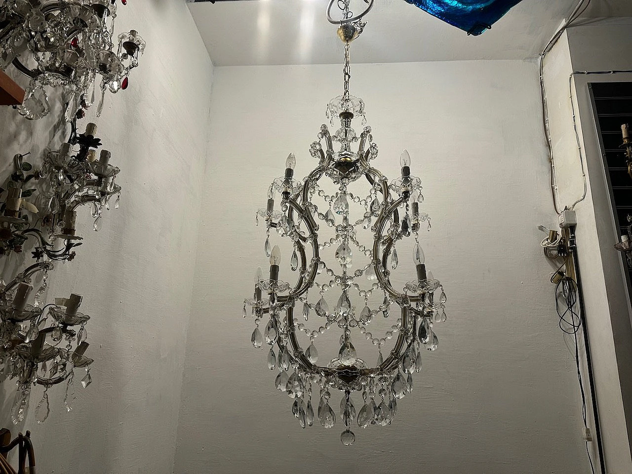 Large Crystal Murano Chandeliers Maria Teresa Set of 2 15