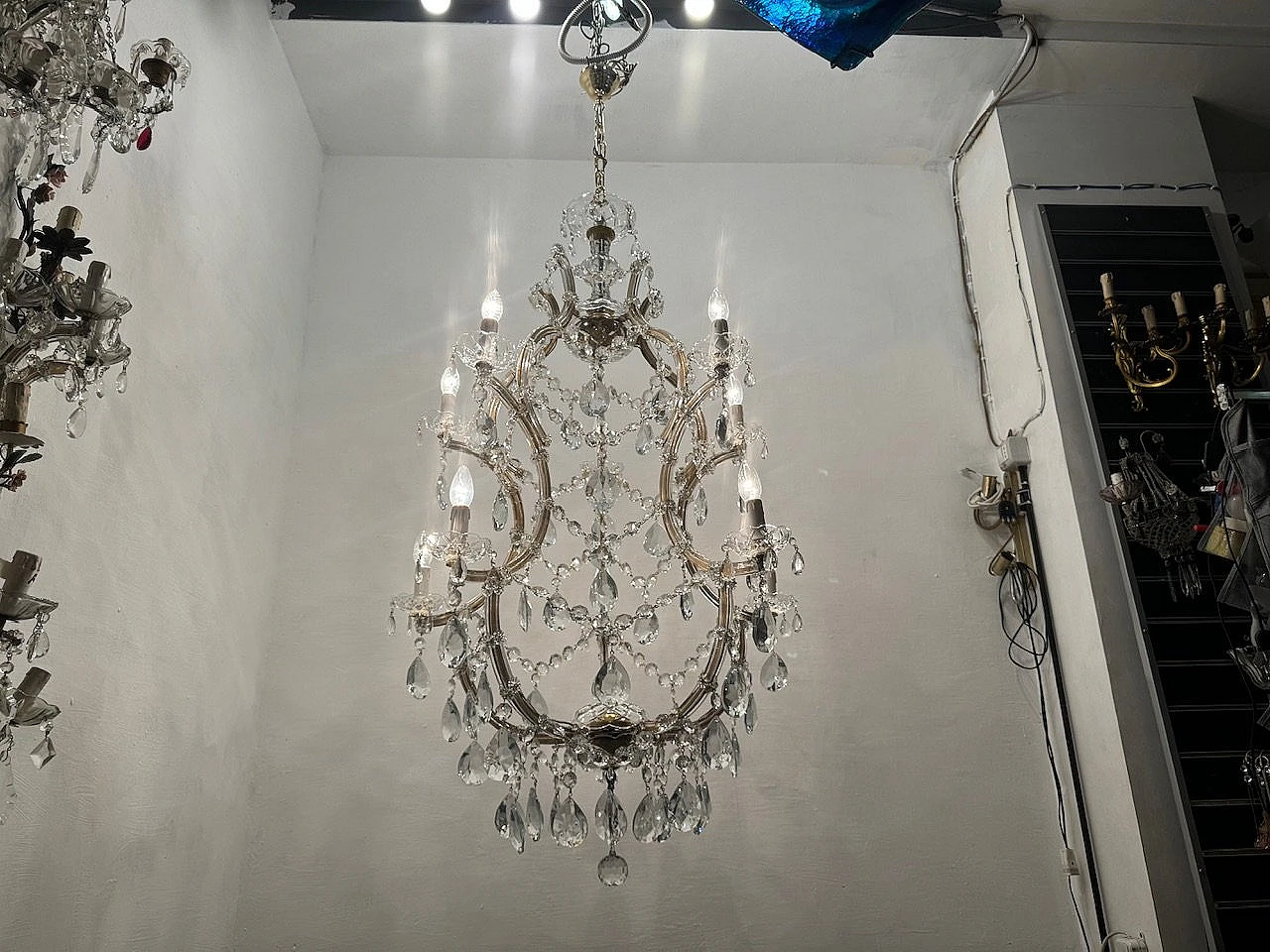 Large Crystal Murano Chandeliers Maria Teresa Set of 2 16