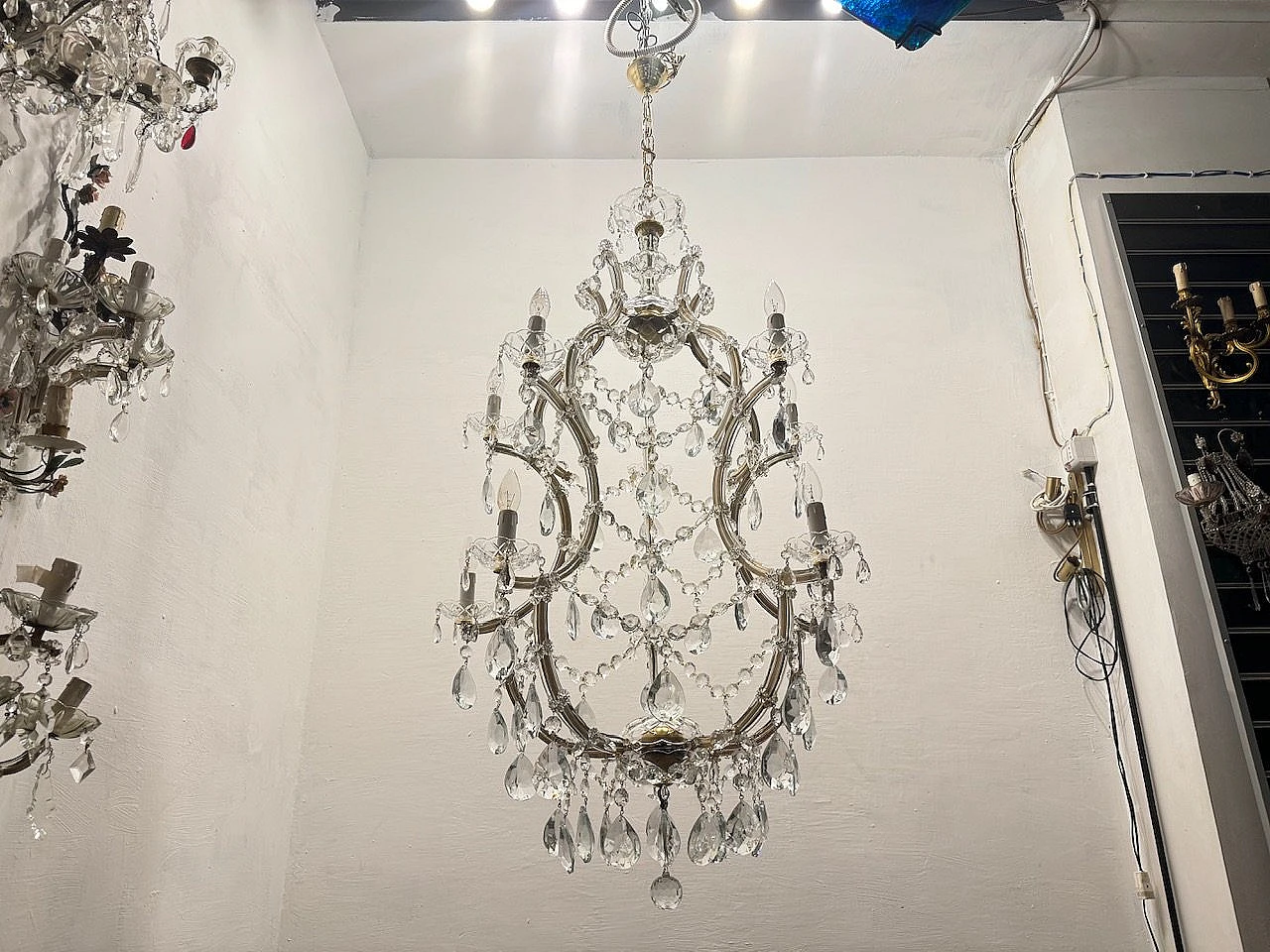 Large Crystal Murano Chandeliers Maria Teresa Set of 2 17