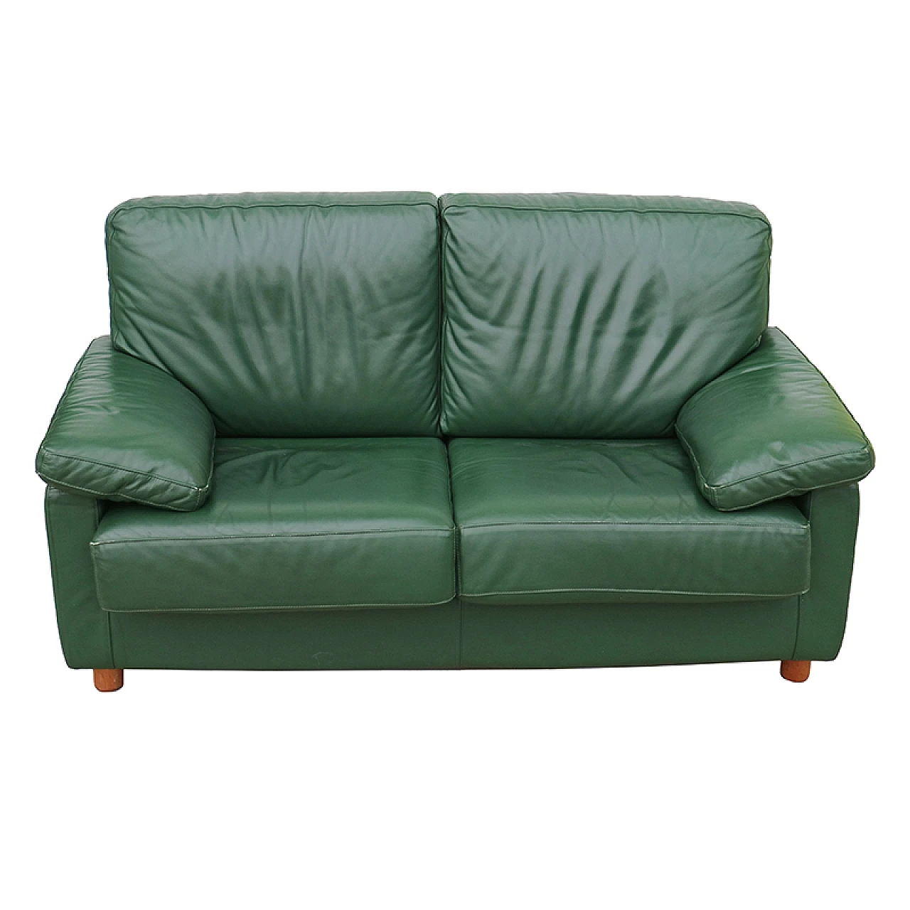 Green leather sofa 1