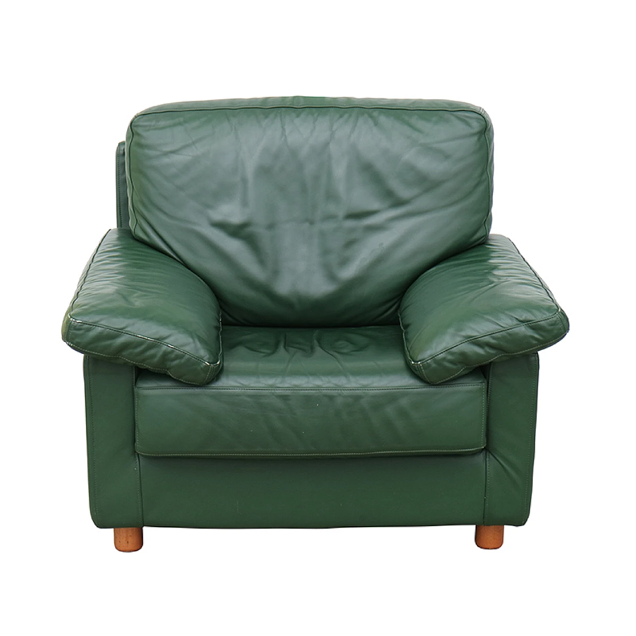 Green leather armchair 1