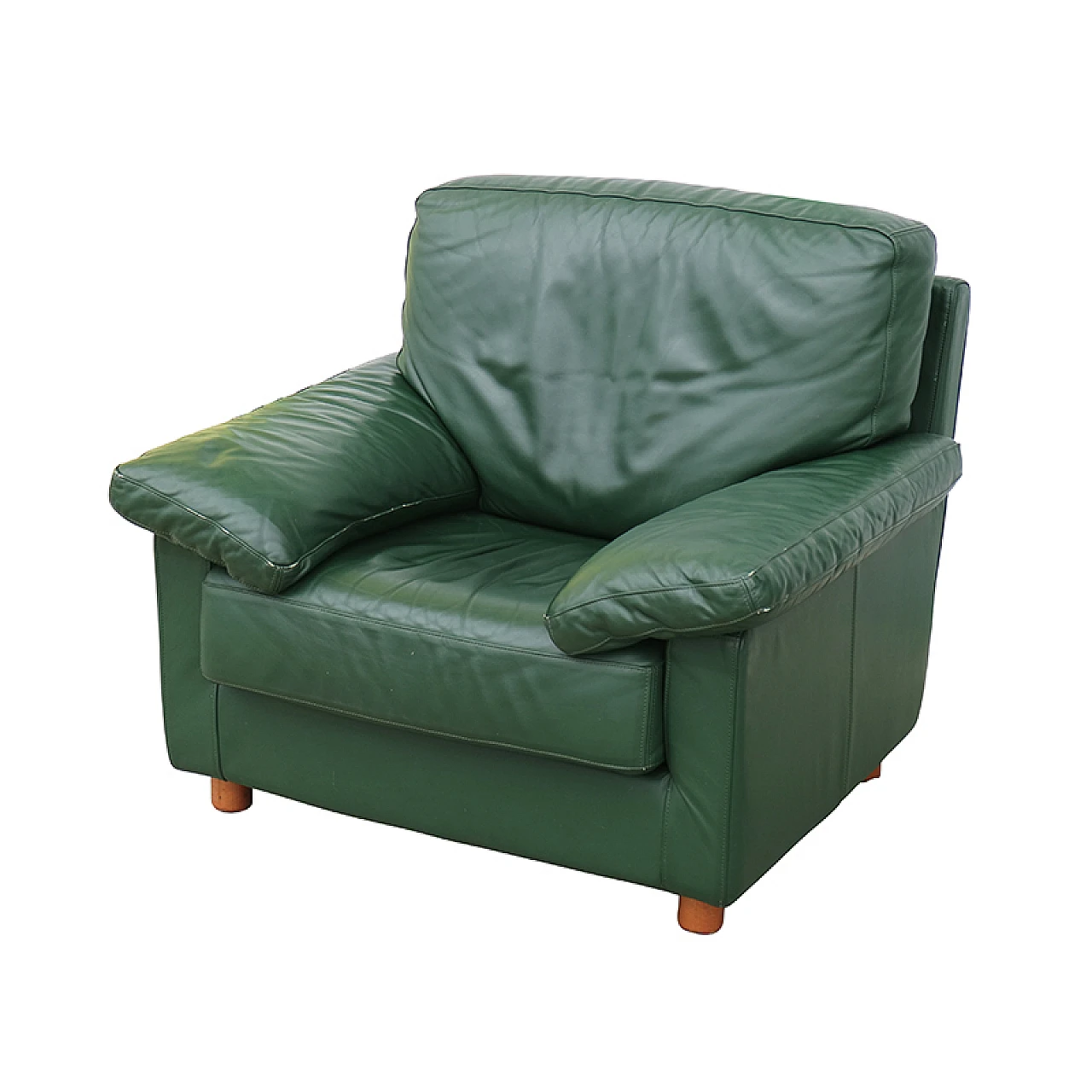 Green leather armchair 2