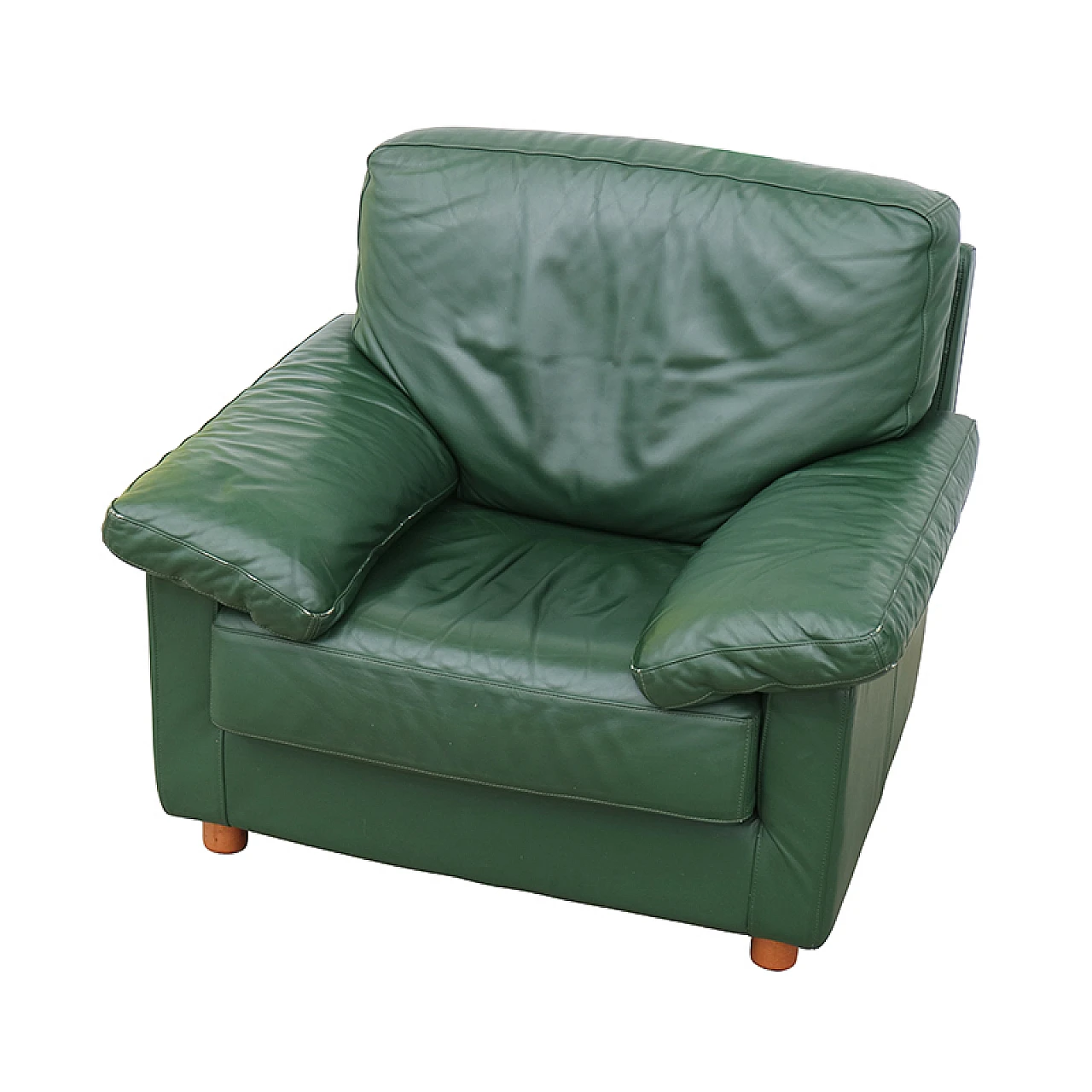 Green leather armchair 3