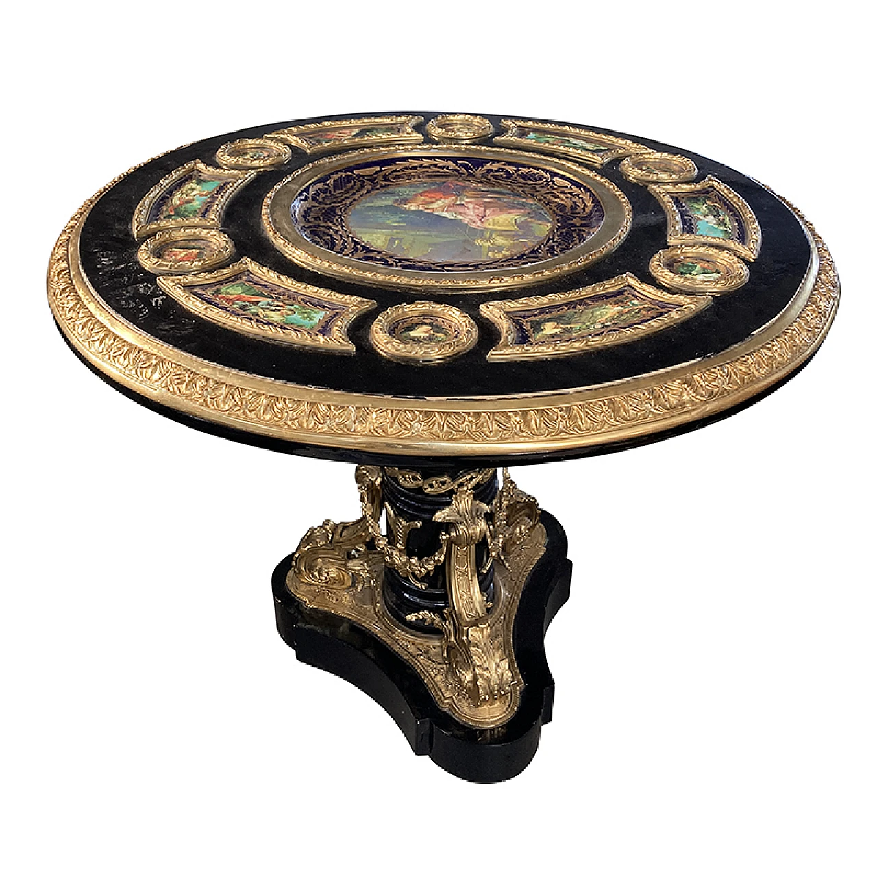 French-style circular wooden table, 20th century 1