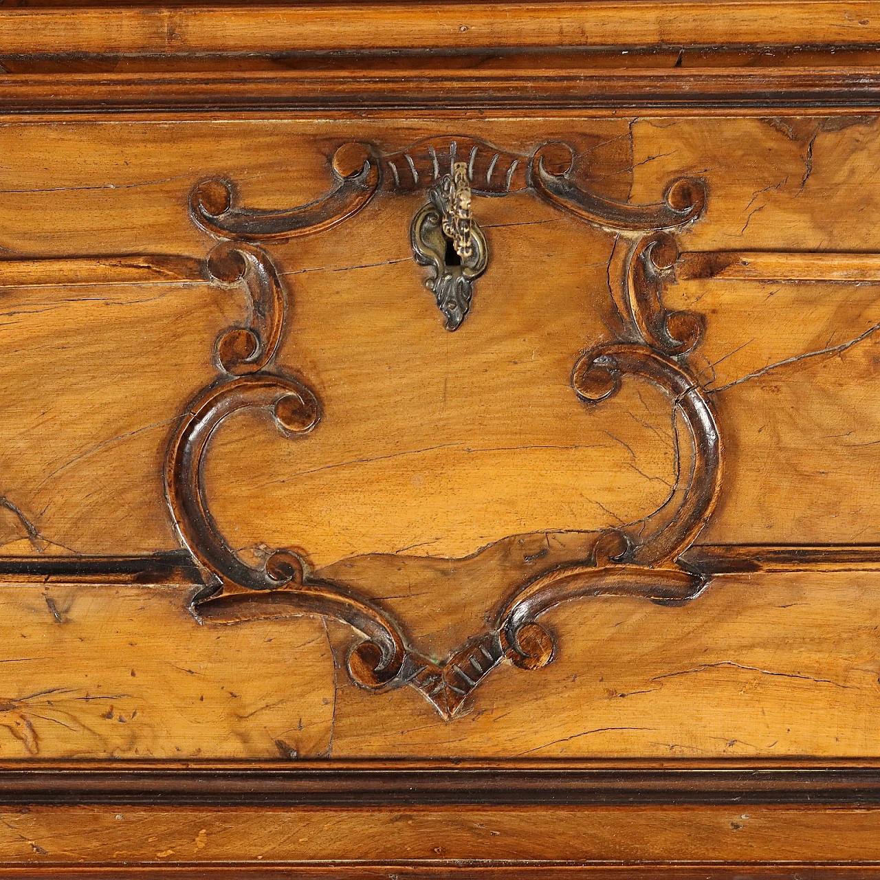 Baroque-style walnut and burl walnut flap desk with drawers 5