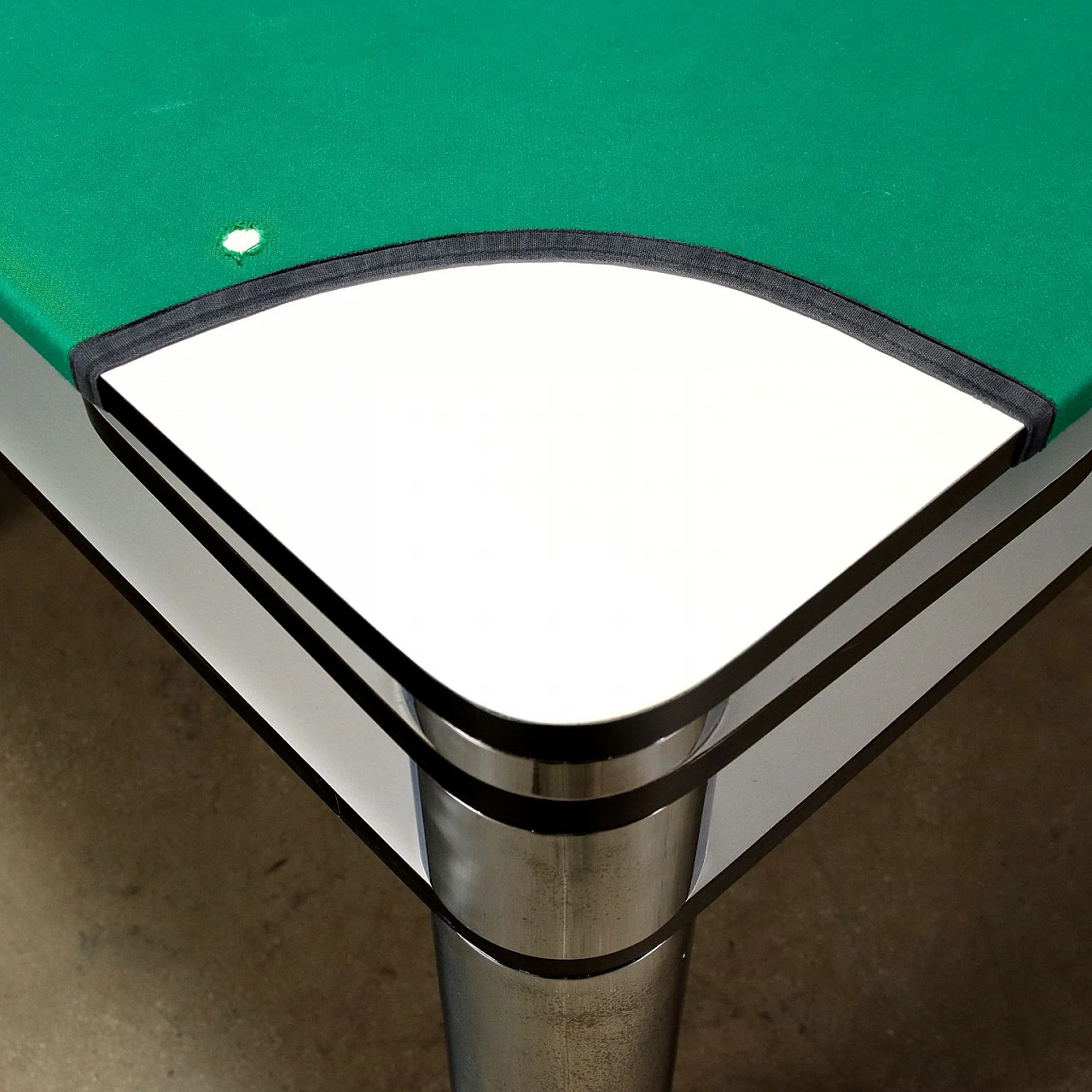 Poker table in metal & green velvet by J. Colombo for Zanotta, 1970s 8