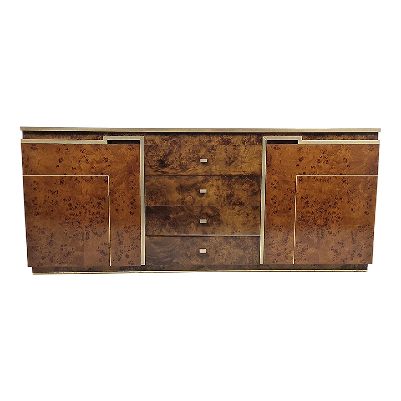 Sideboard in briarwood and brass, 1920s 2