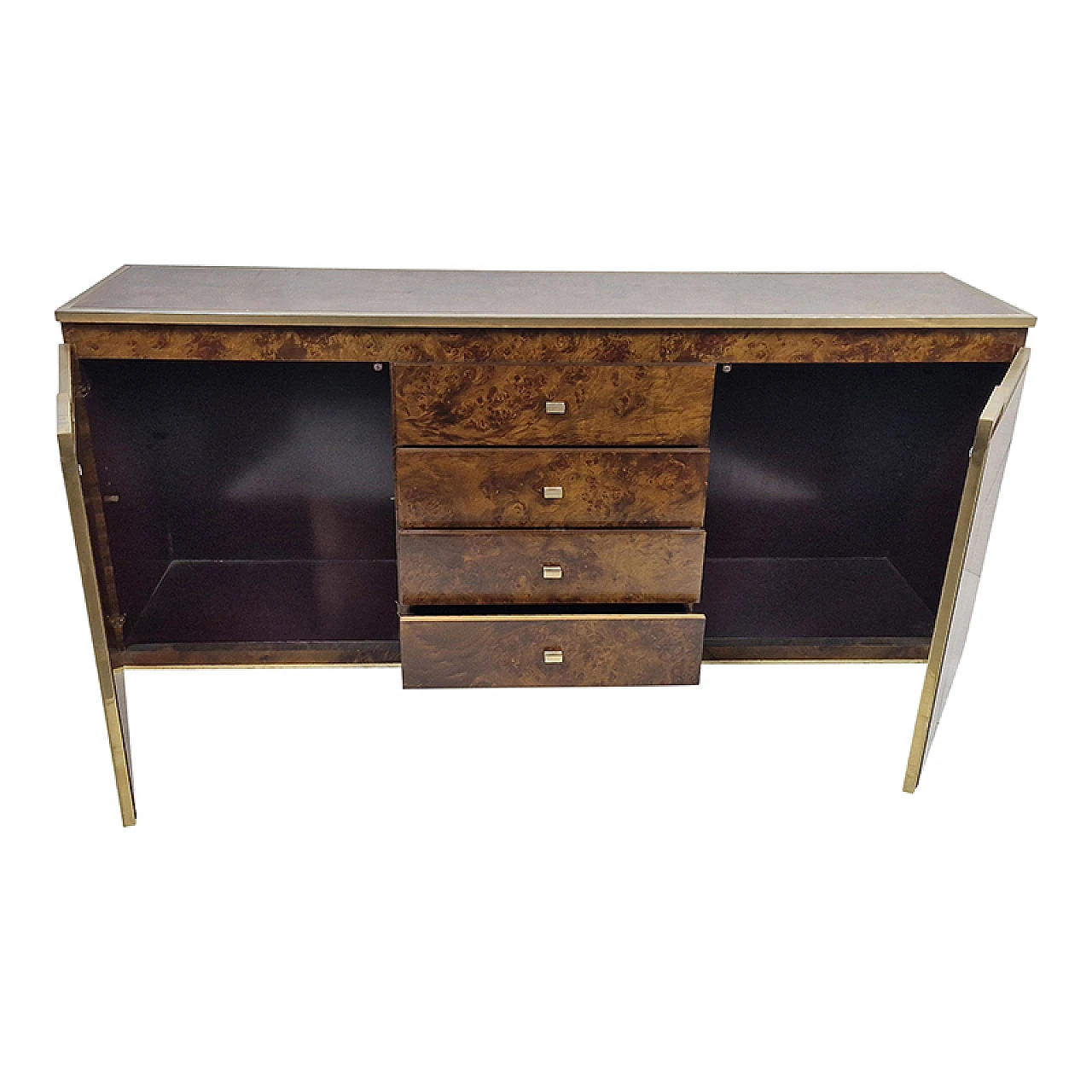 Sideboard in briarwood and brass, 1920s 4