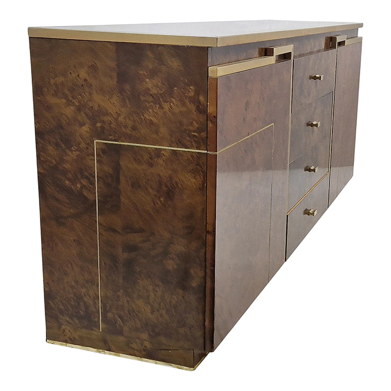 Sideboard in briarwood and brass, 1920s 8