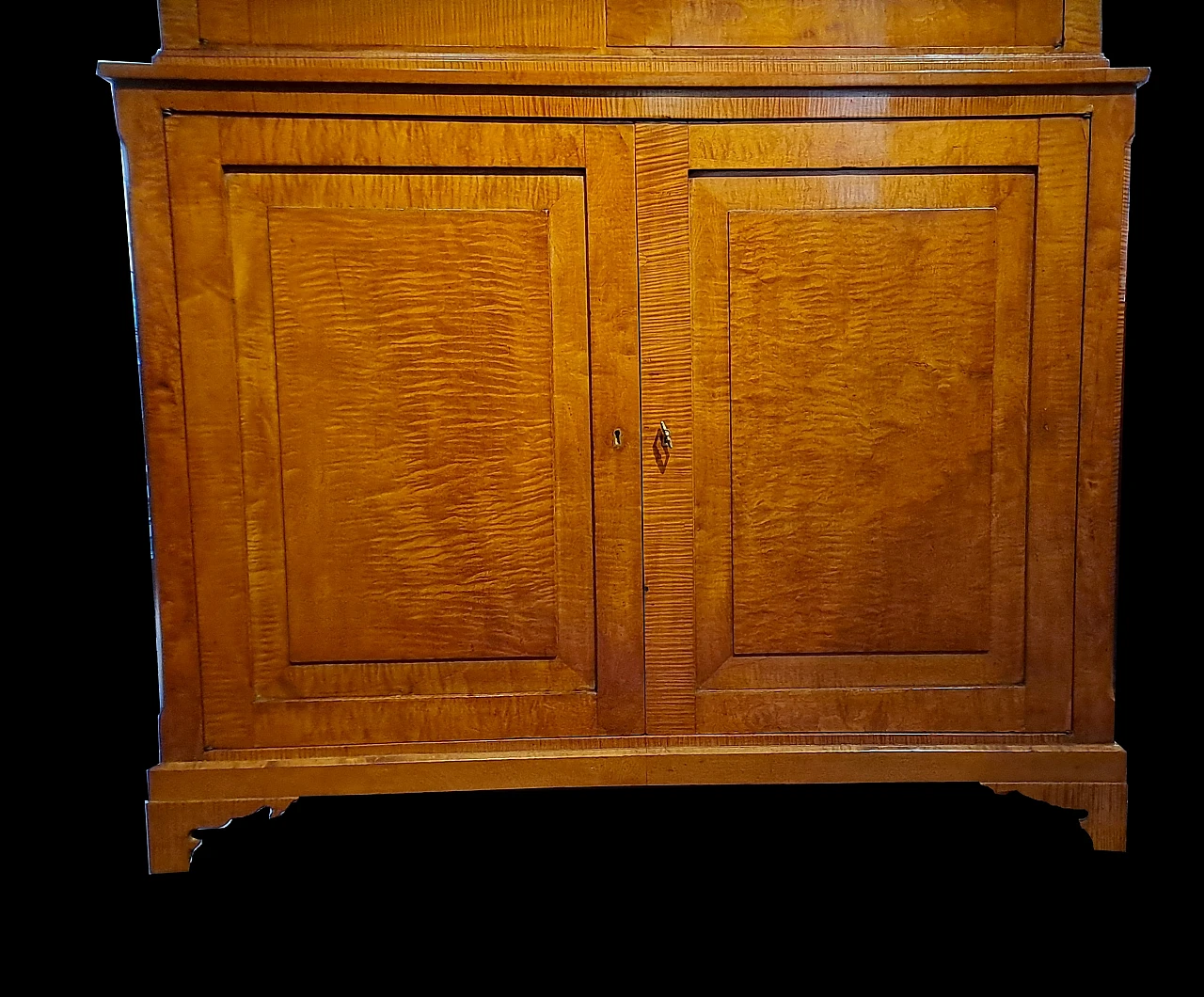 Biedermeier sideboard wood veneer with glass cabinets, 19th century 3