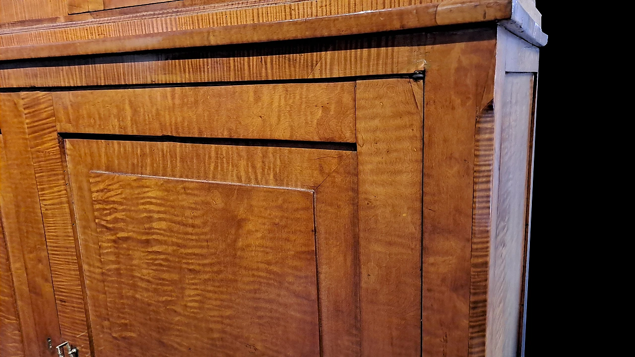 Credenza Biedermeier a doppio corpo in radica, '800 4