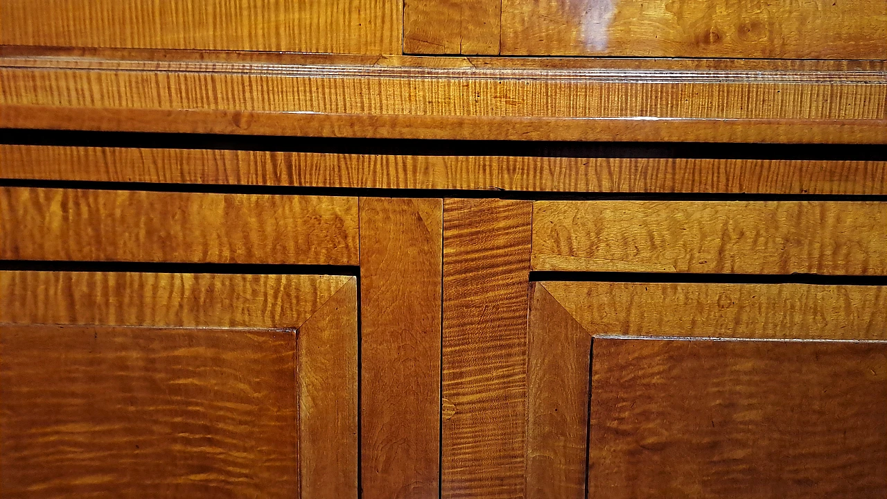 Credenza Biedermeier a doppio corpo in radica, '800 8