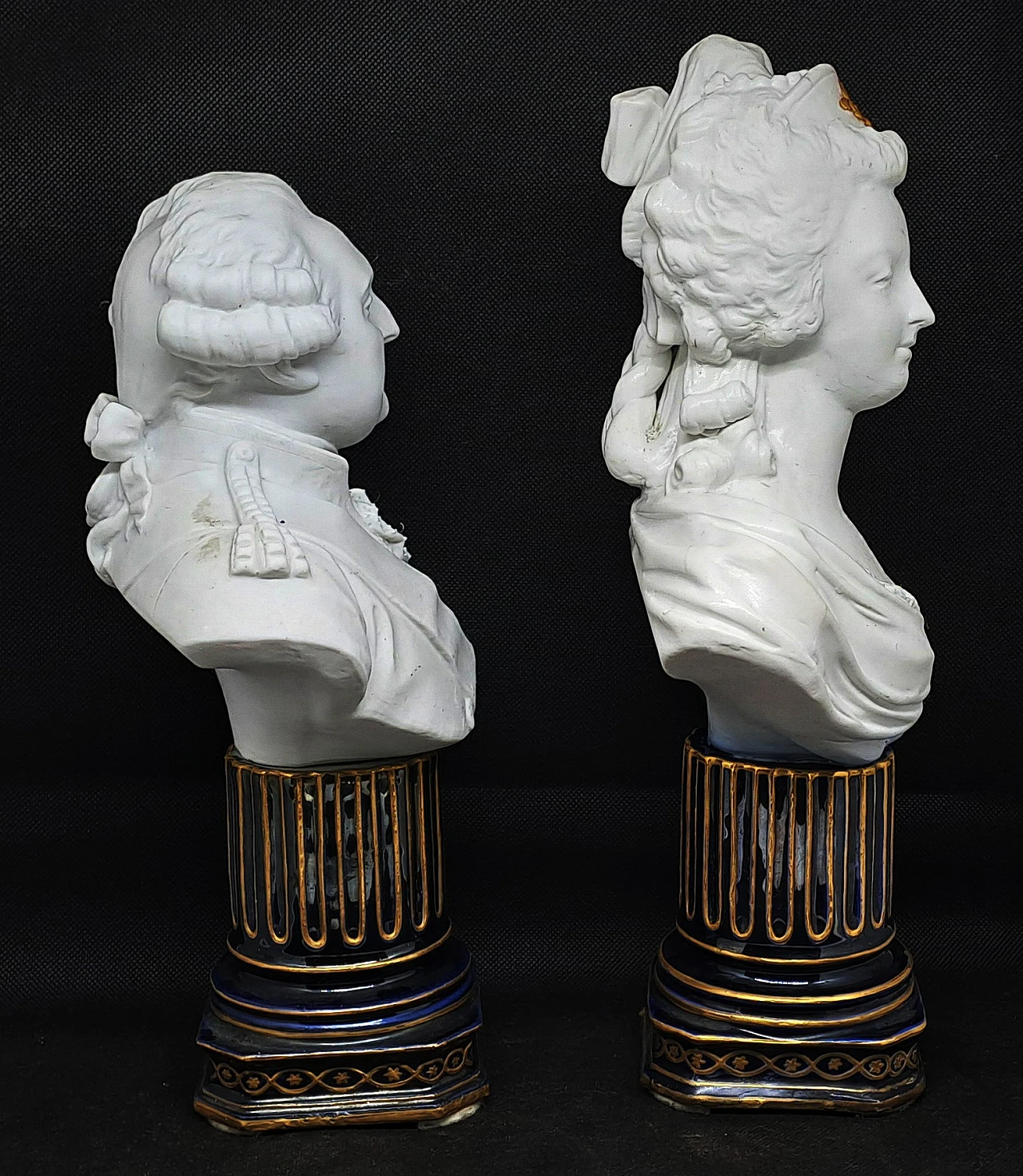 Maria Antoniette & Louis XVI, busquit busts, Sevres, 19th century 2