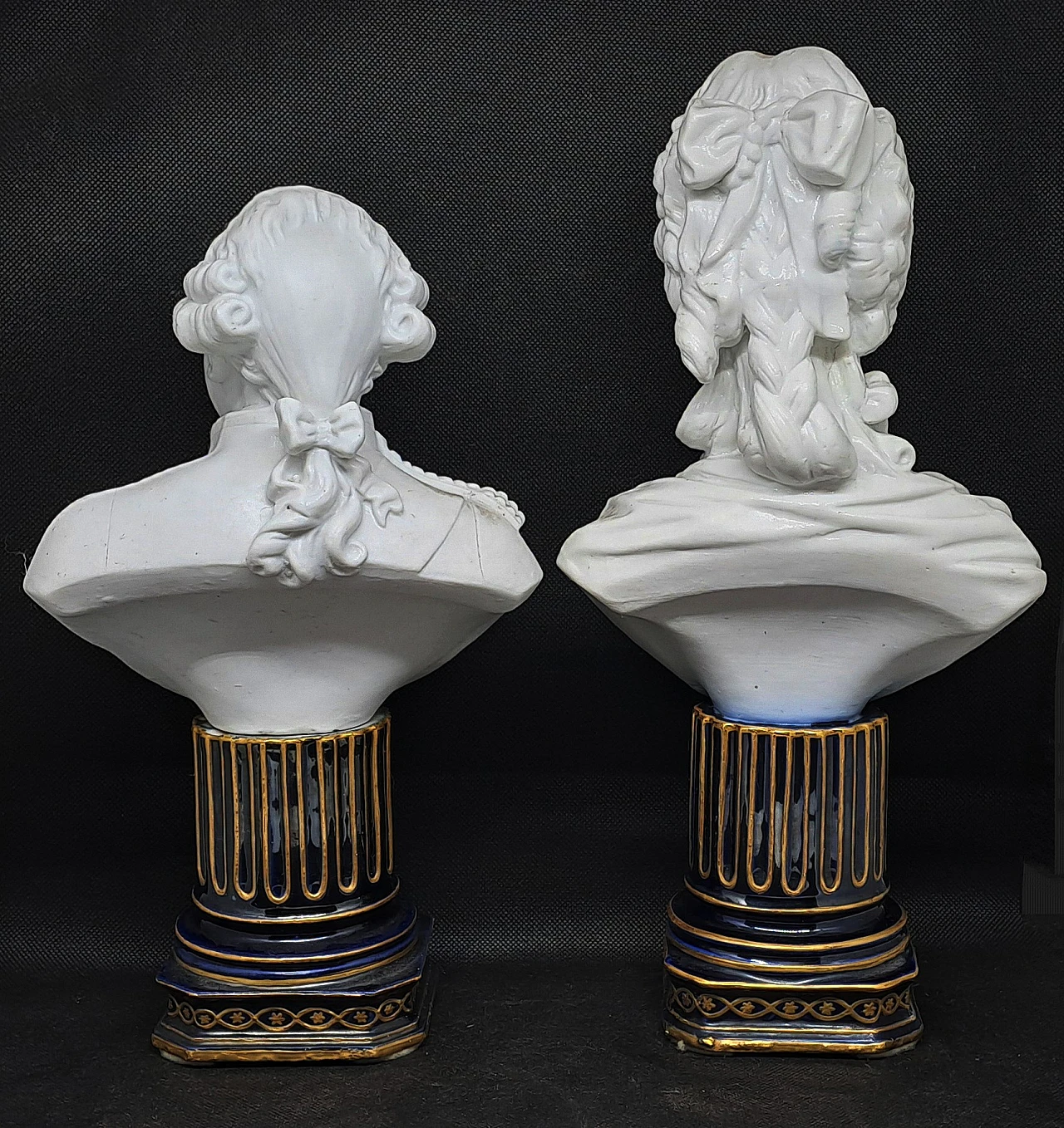 Maria Antoniette & Louis XVI, busquit busts, Sevres, 19th century 3