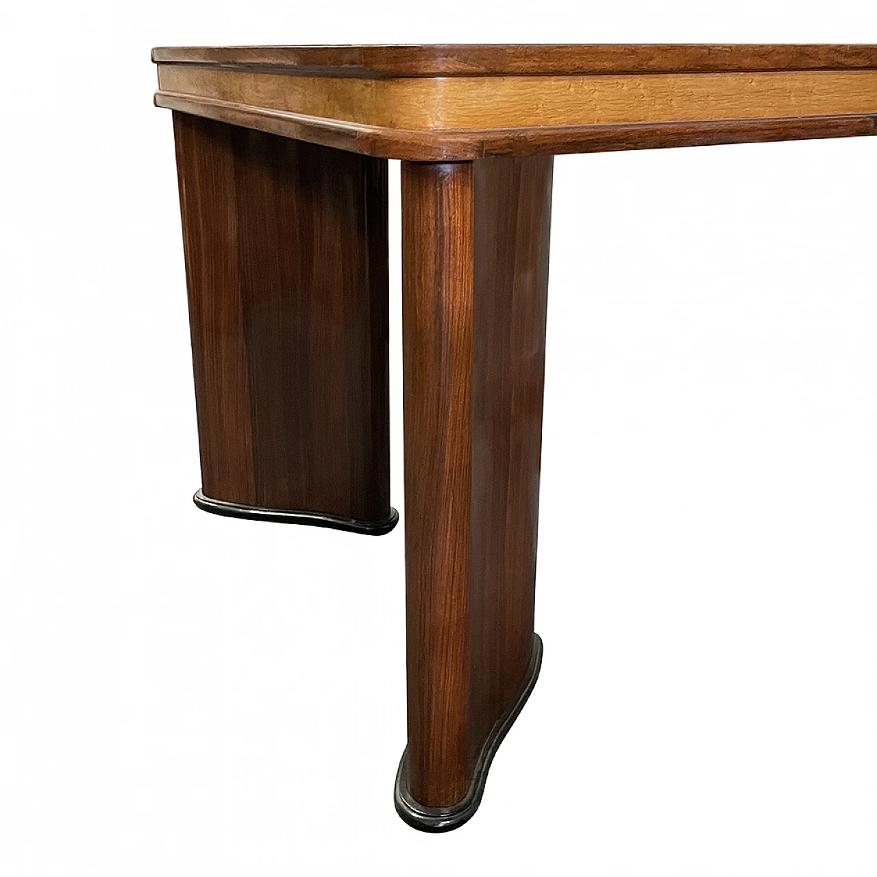 Art Decò dining table, in wood with glass top, 1930s 6