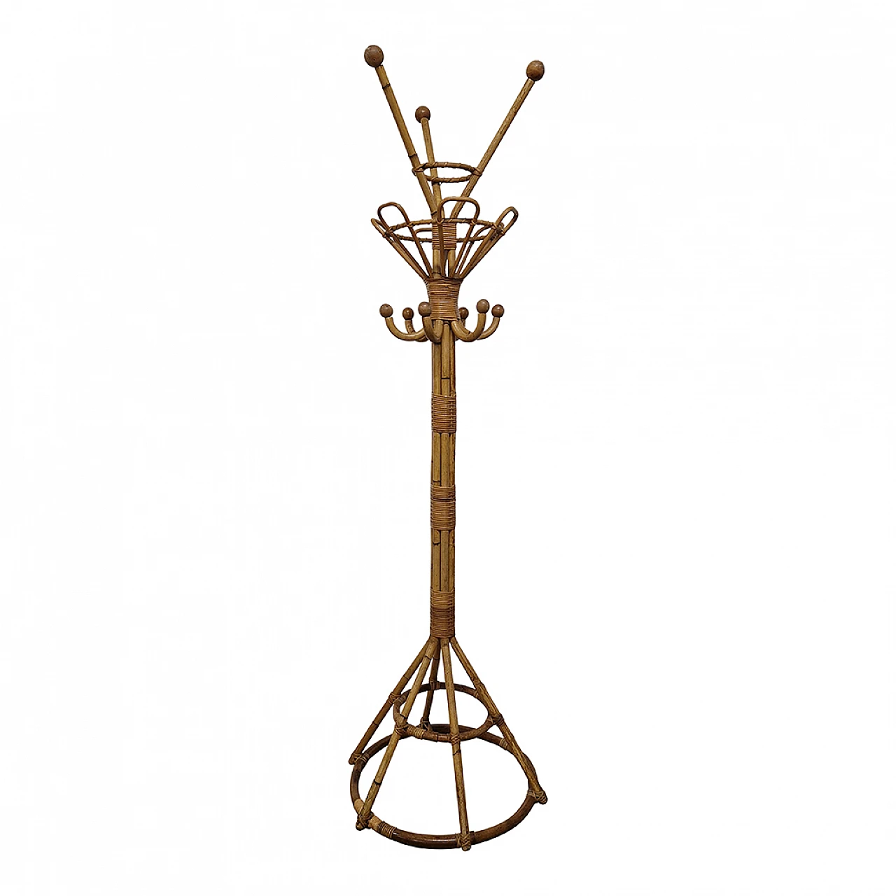 Bamboo and rattan coat hanger 1