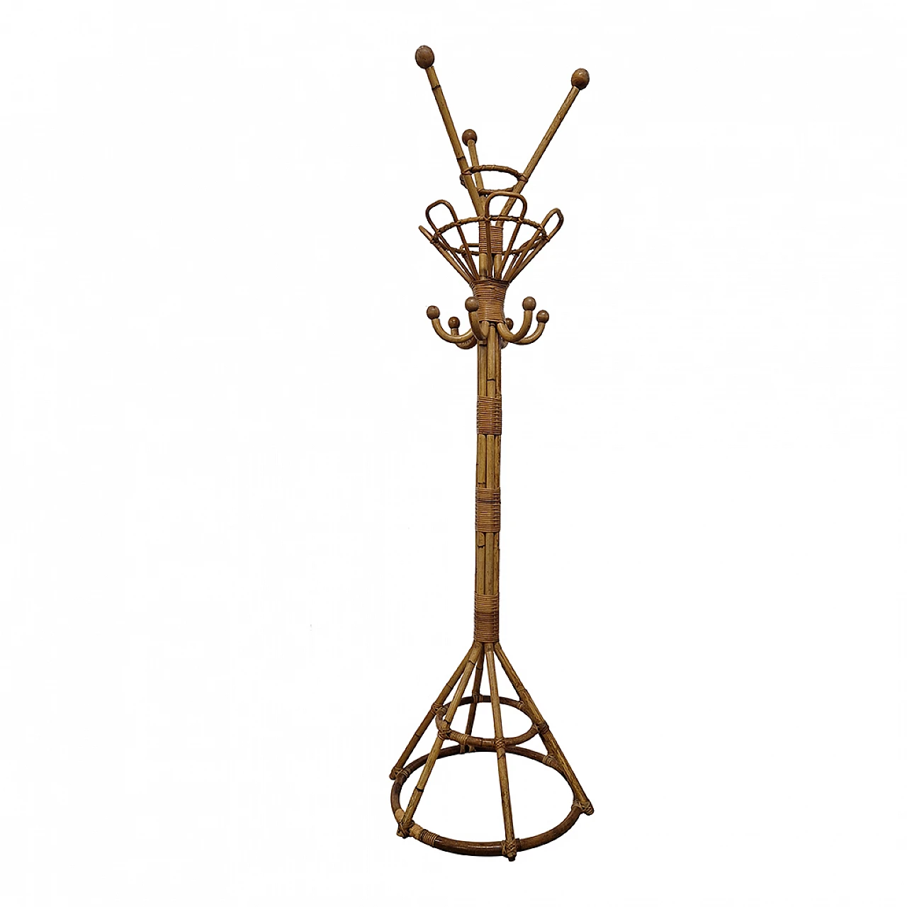 Bamboo and rattan coat hanger 2