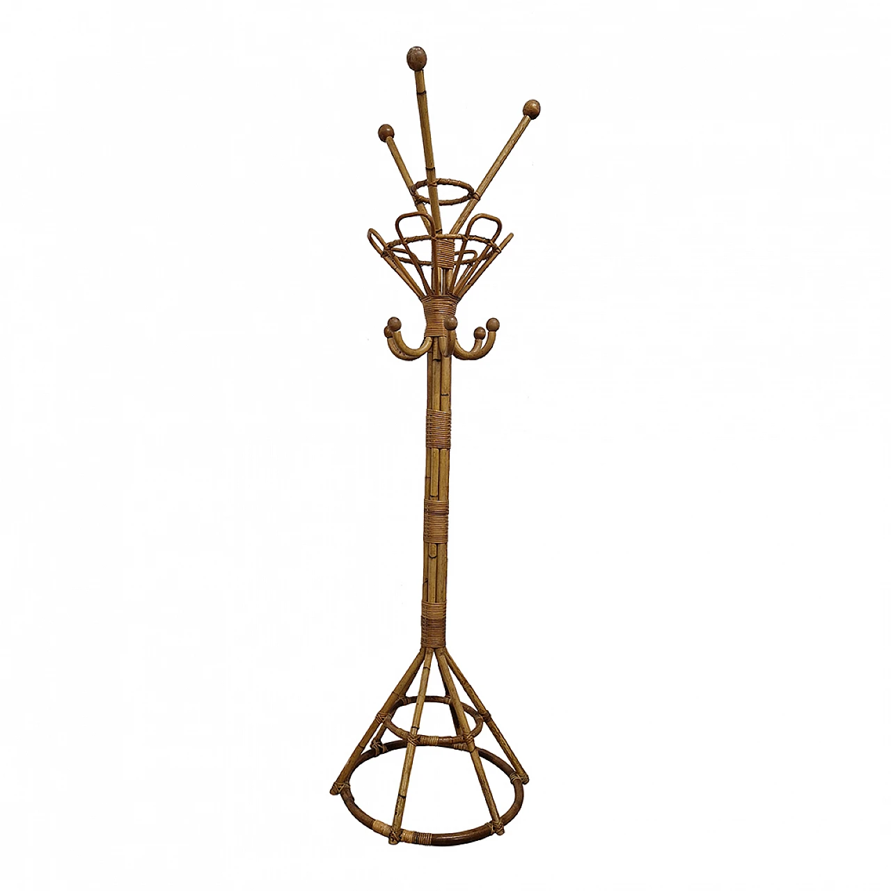 Bamboo and rattan coat hanger 3