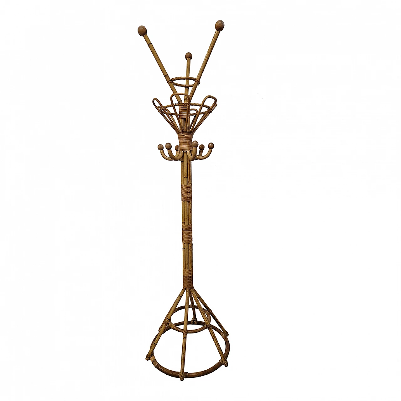 Bamboo and rattan coat hanger 4