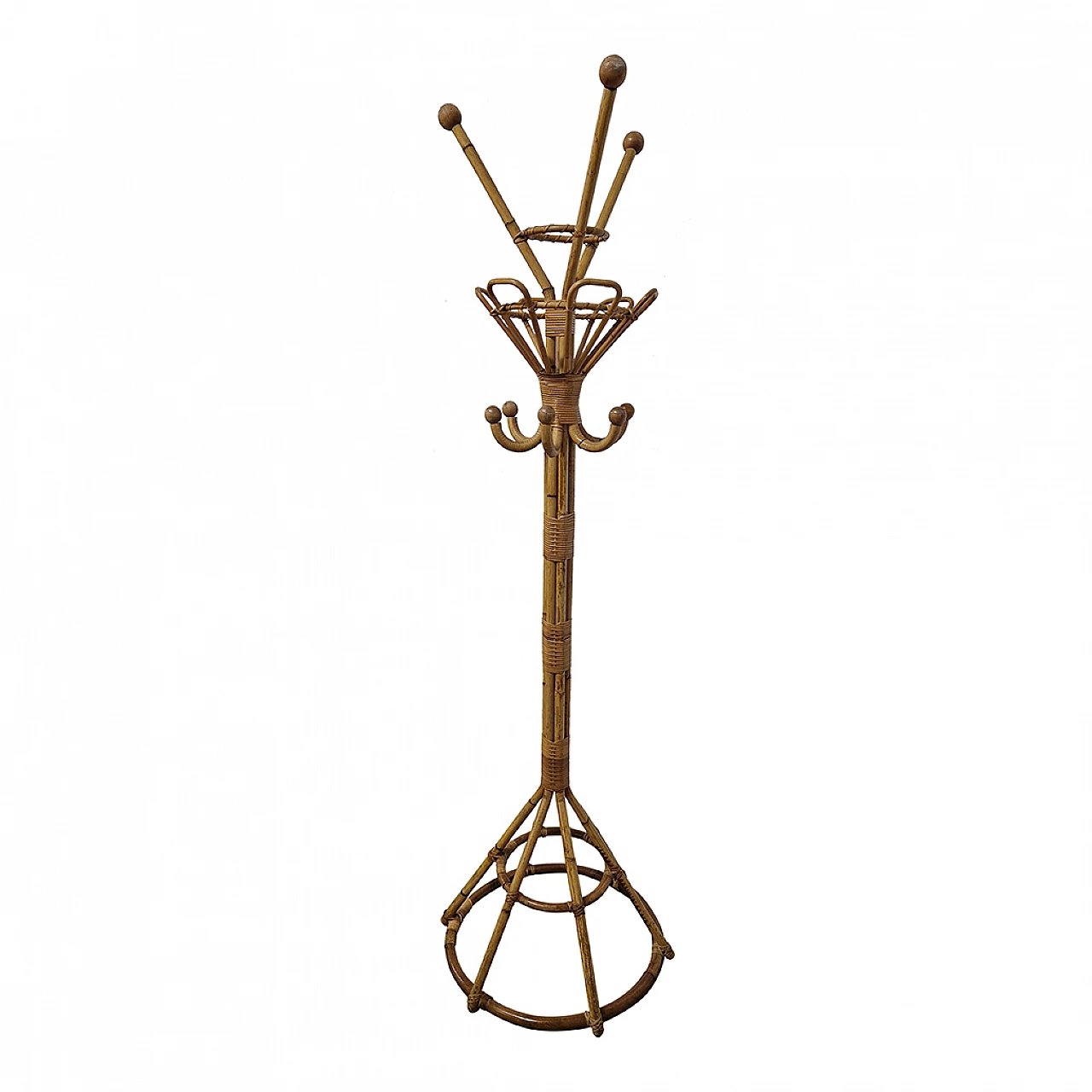 Bamboo and rattan coat hanger 5