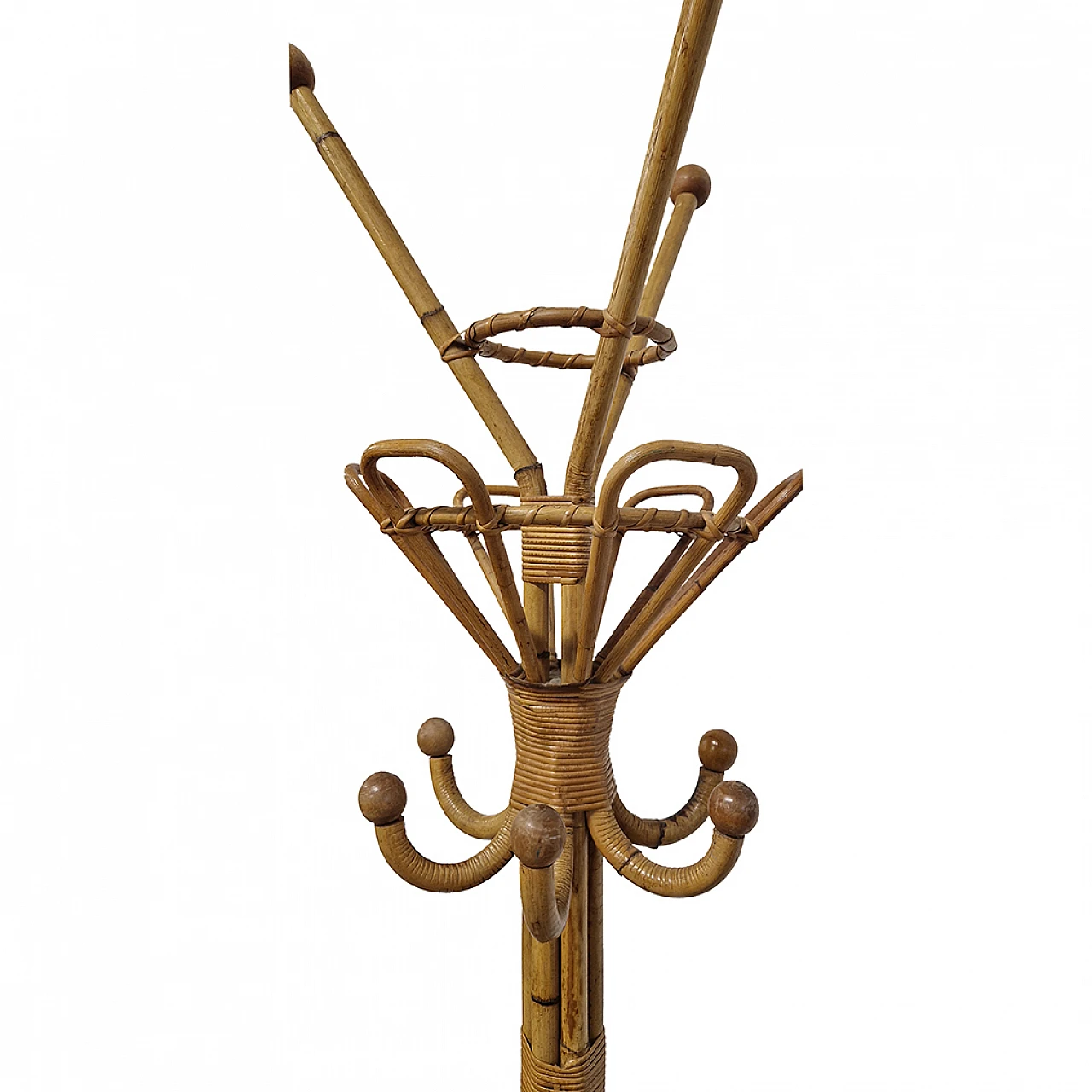 Bamboo and rattan coat hanger 6