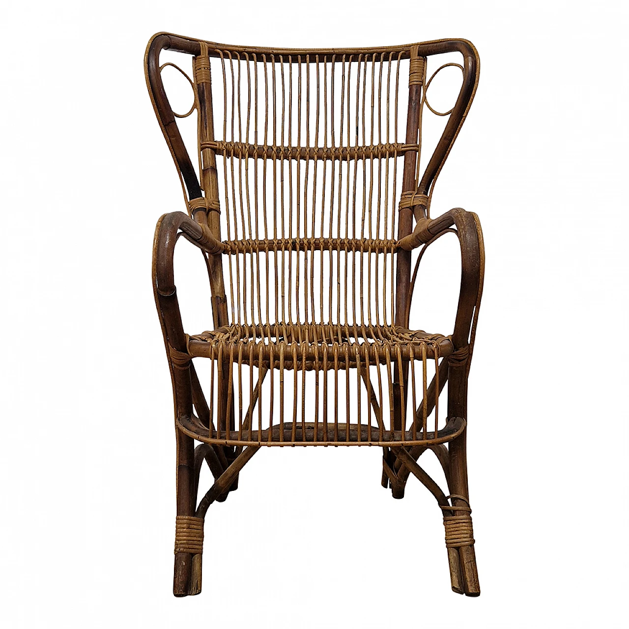 Bamboo and rattan armchair 1