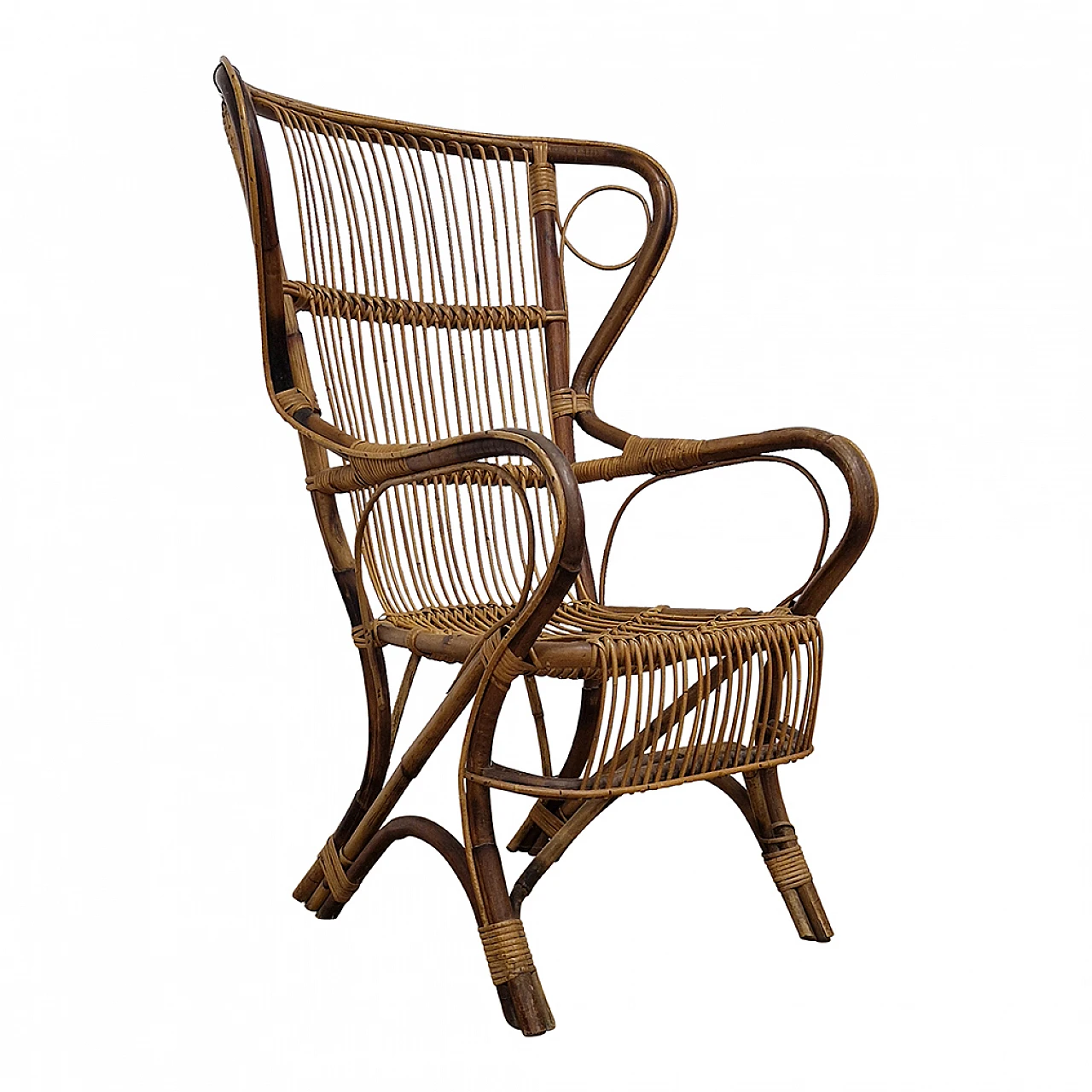 Bamboo and rattan armchair 4