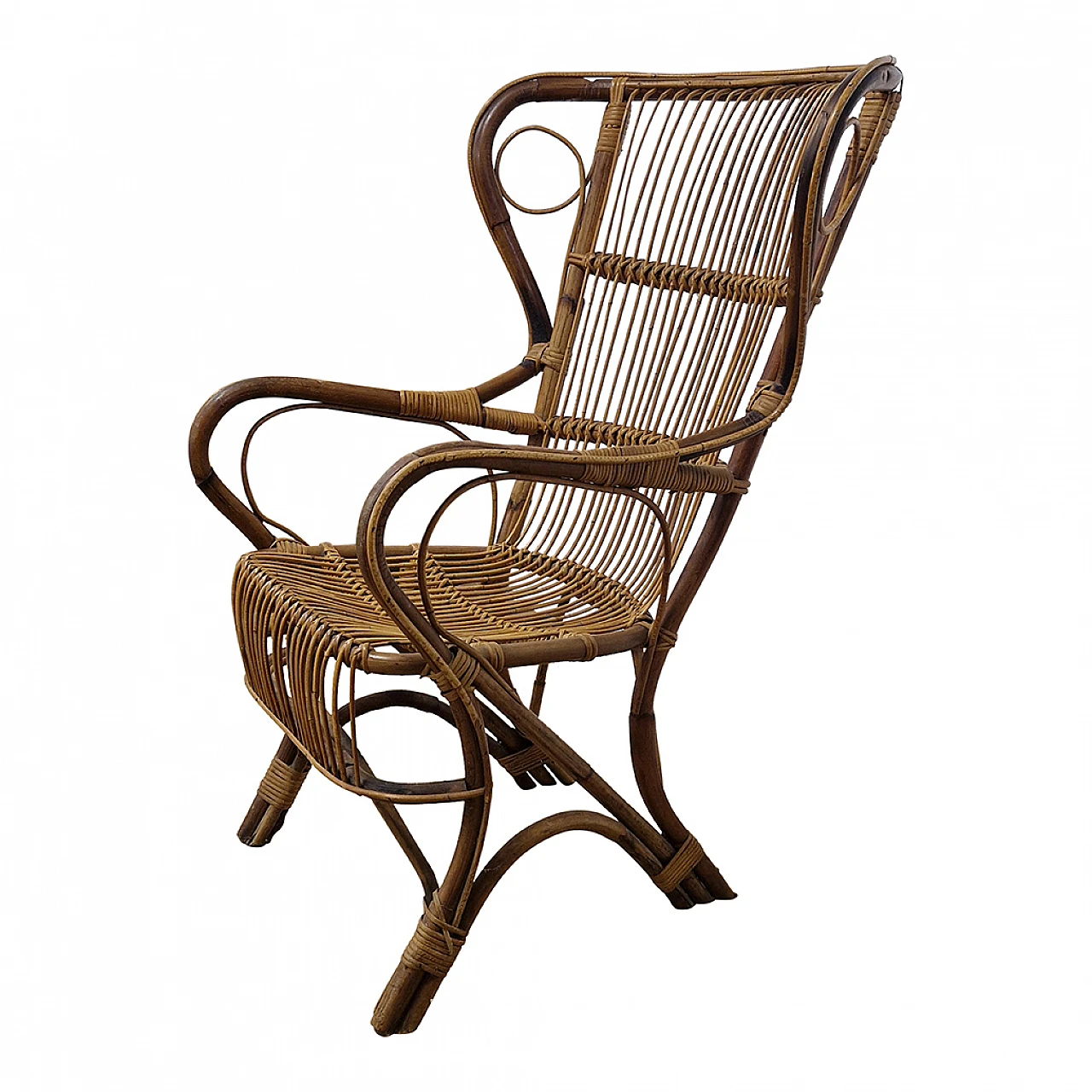 Bamboo and rattan armchair 5