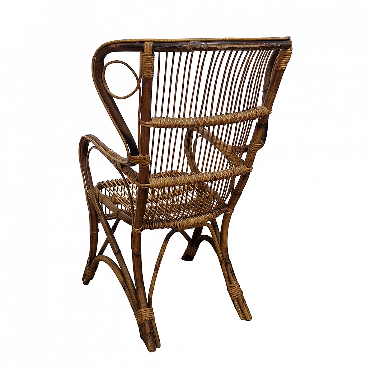 Bamboo and rattan armchair 7