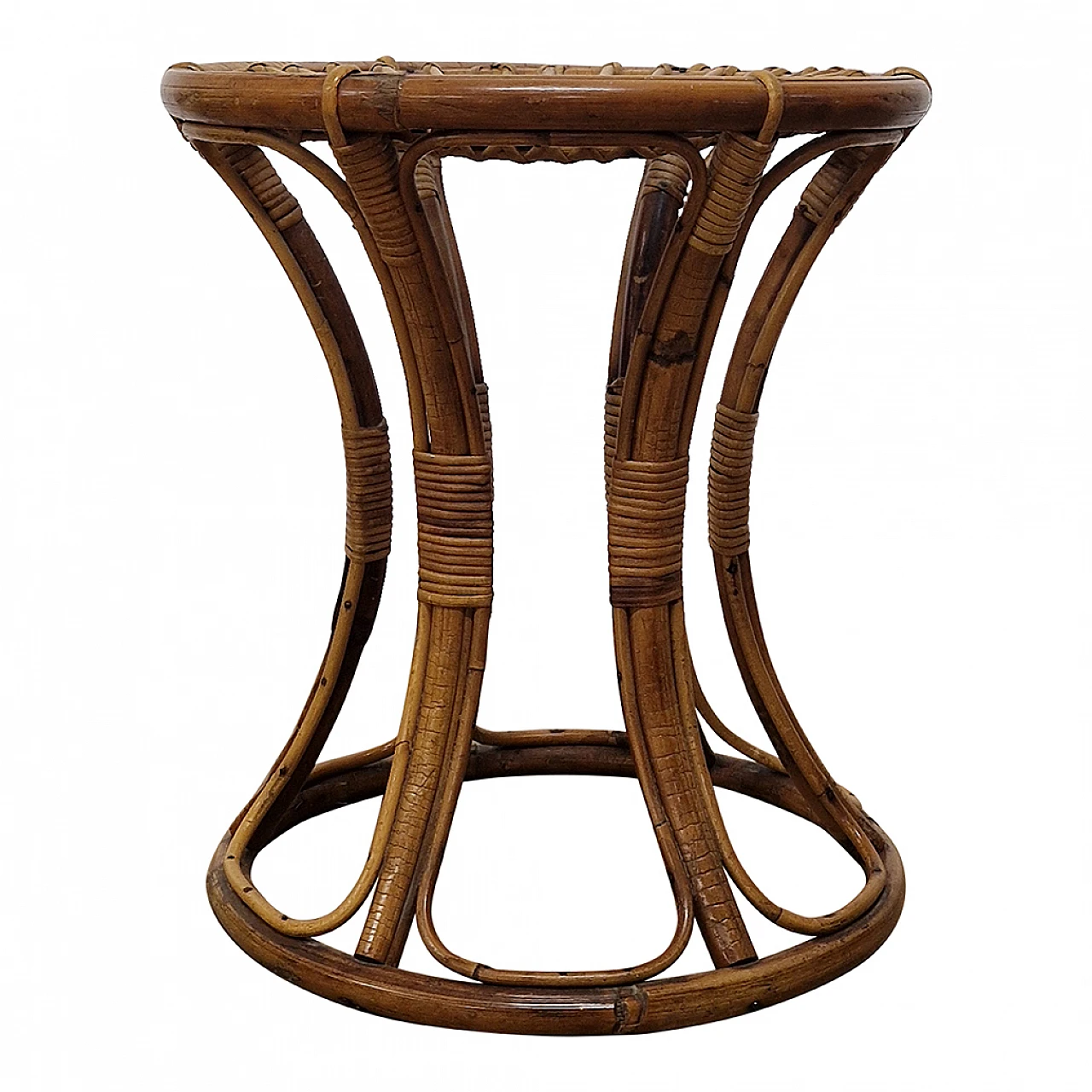 Bamboo and rattan stool 1