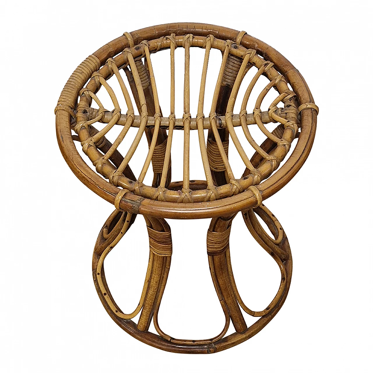 Bamboo and rattan stool 3