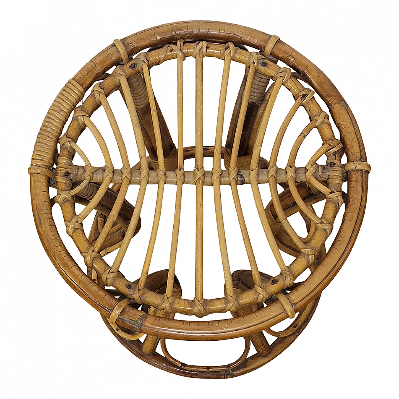 Bamboo and rattan stool 4